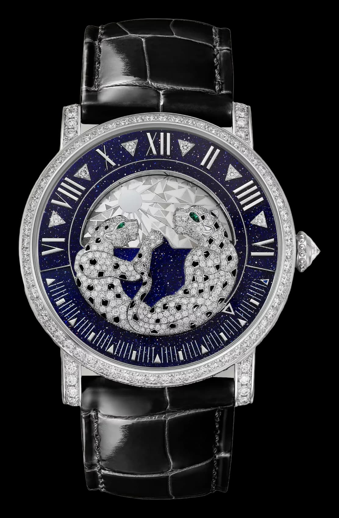 Cartier Panthère Jewelry Watch 40 mm – Beyaz Altın, Mavi Aventurin Cam