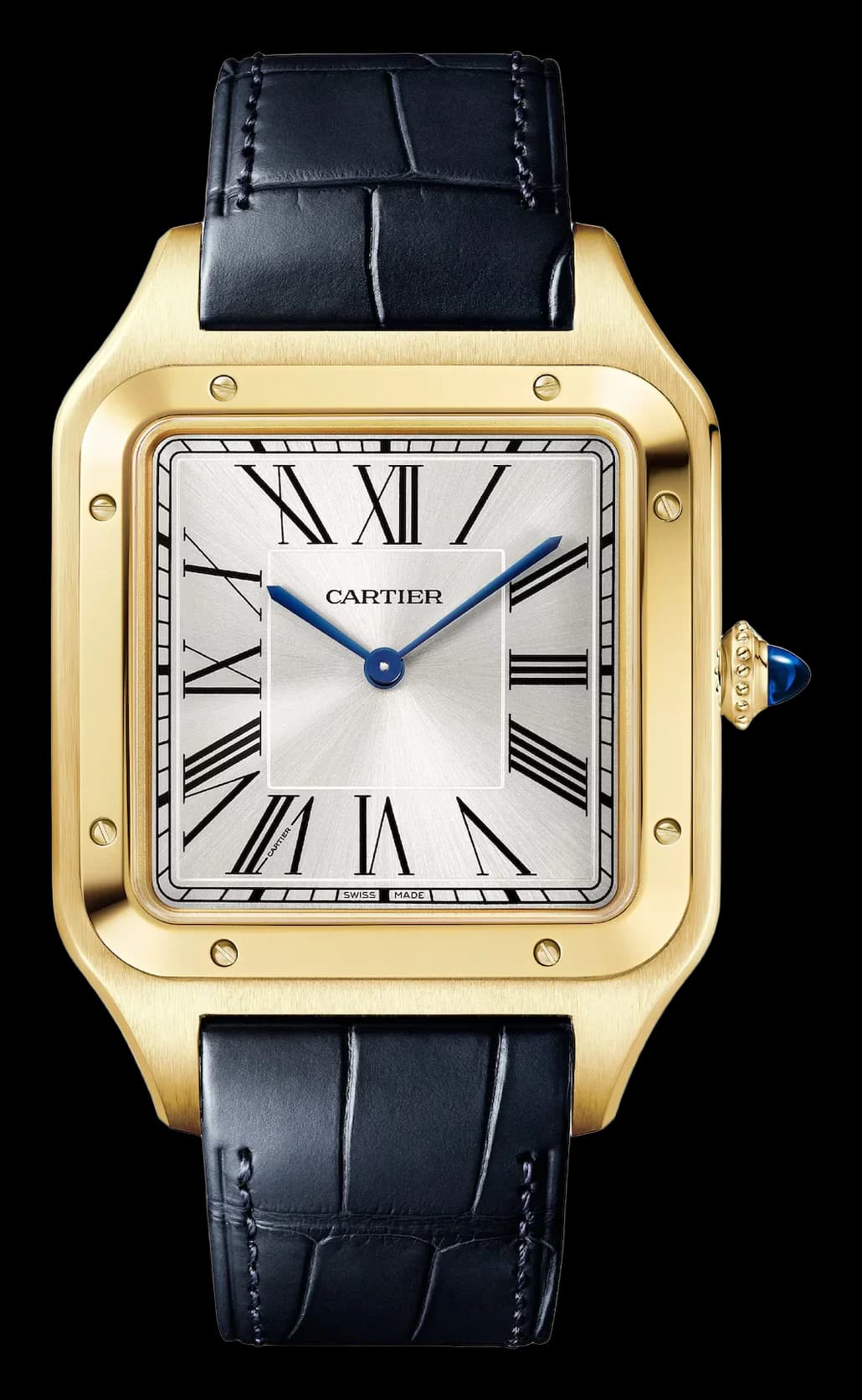 Cartier Santos-Dumont Extra Large Model – Sarı Altın, Gümüş Kadran