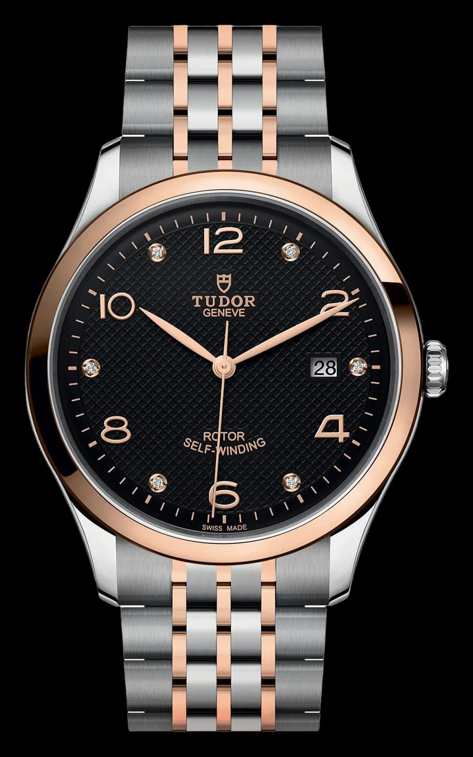 Tudor 1926 – 41 mm, Black Diamond-Set Dial, Steel and Rose Gold Bracelet