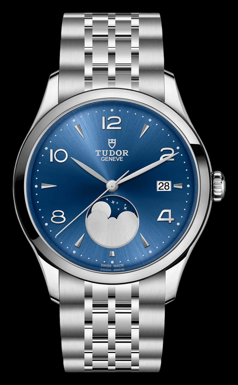 Tudor 1926 Luna – 39 mm, Blue Dial, Steel Bracelet