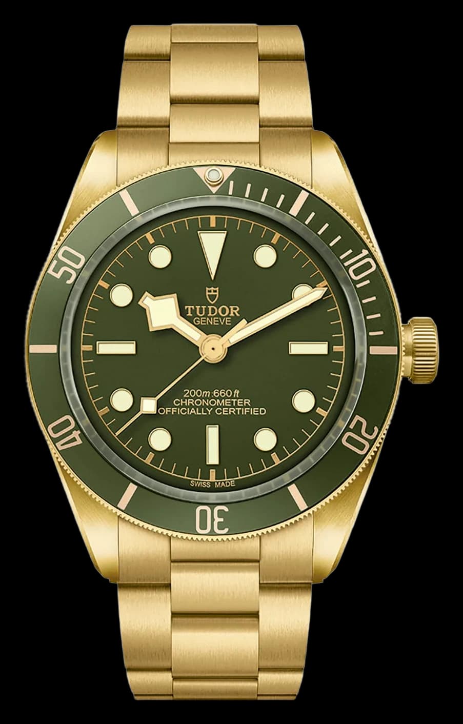 Tudor Black Bay 58 18K – 39 mm Yellow Gold, Green Dial, Yellow Gold Bracelet