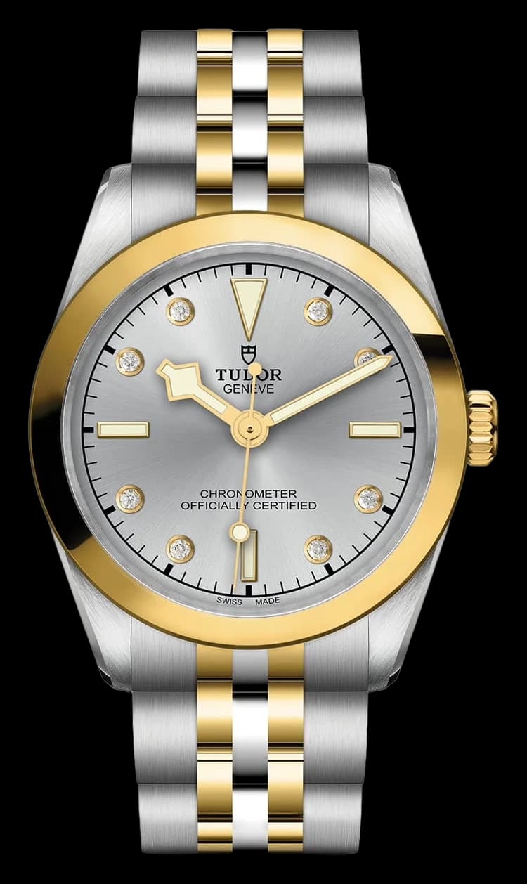 Tudor Black Bay One 31 S&G – Silver Diamond-Set Dial, Steel and Yellow Gold Bracelet, Yellow Gold Bezel