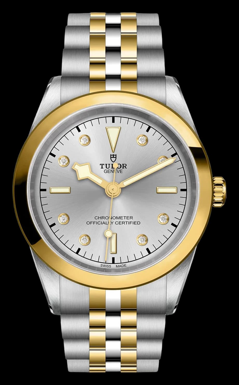Tudor Black Bay One 41 S&G – Silver Diamond-Set Dial, Steel and Yellow Gold Bracelet