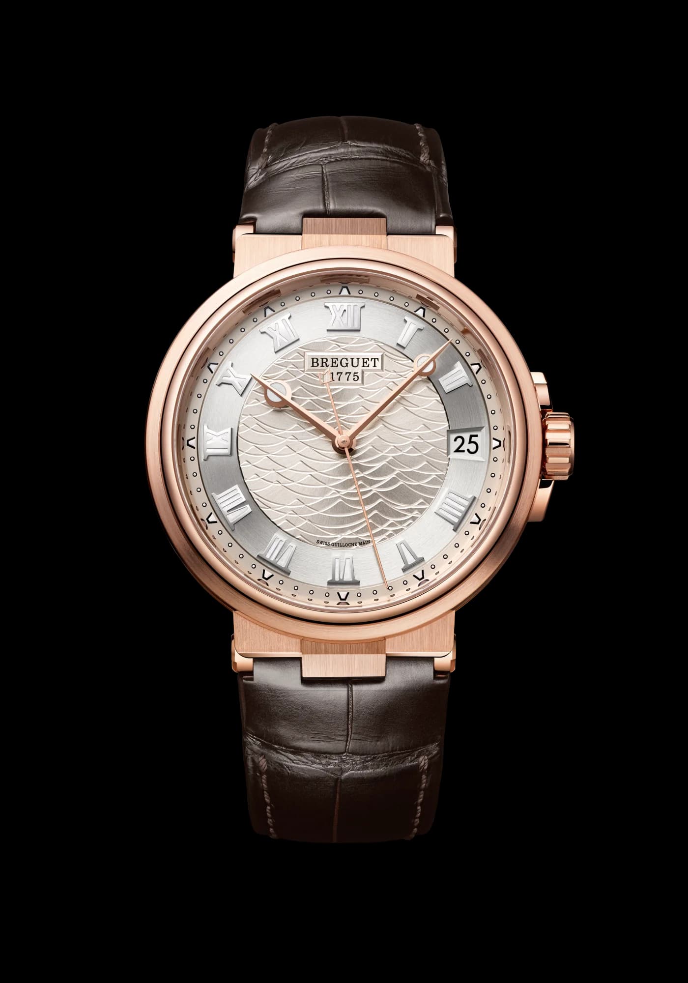 Breguet Marine 5517 – Pembe Altın, Gümüş Kadran, Timsah Derisi Kayış 1