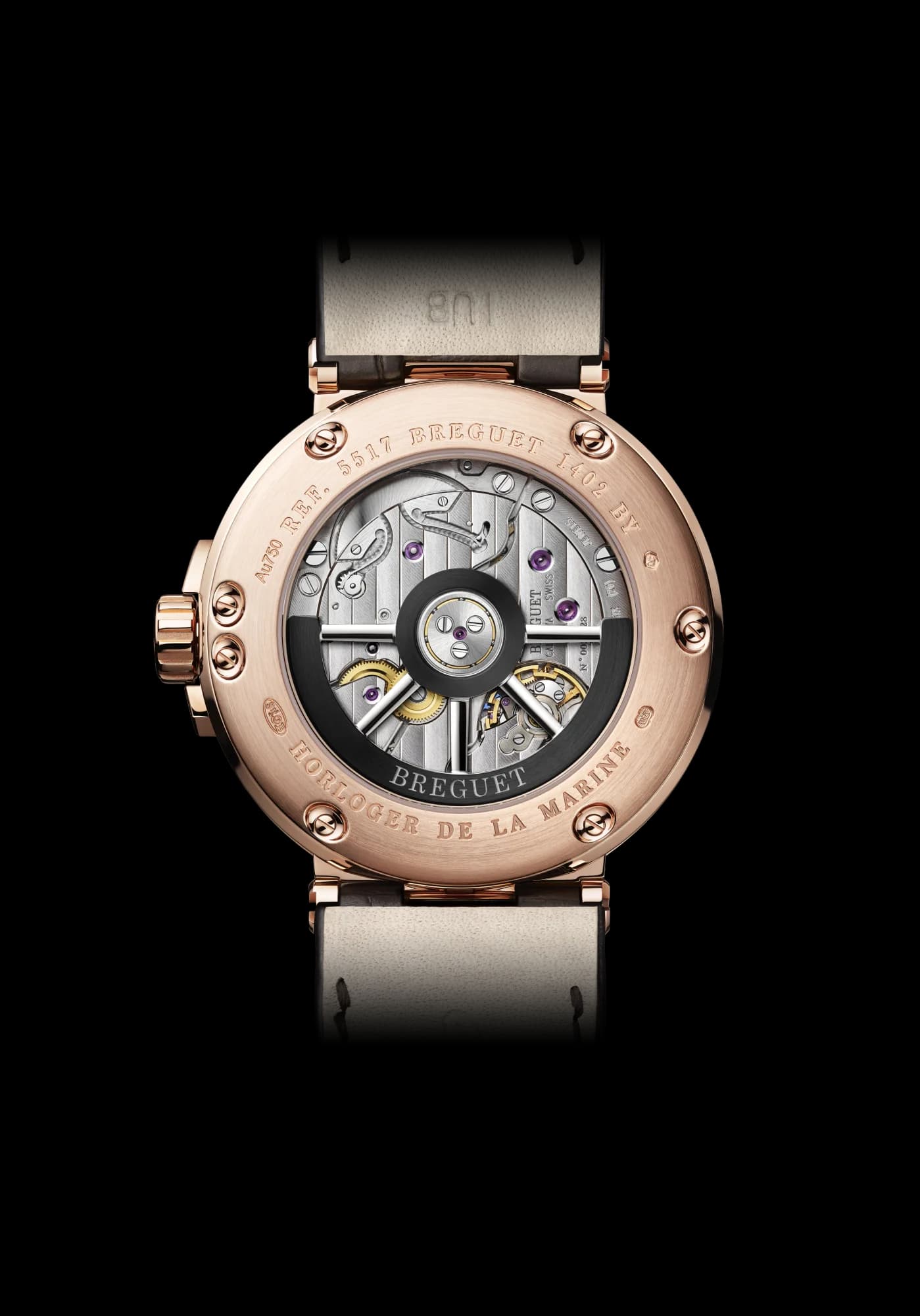 Breguet Marine 5517 – Pembe Altın, Gümüş Kadran, Timsah Derisi Kayış 2