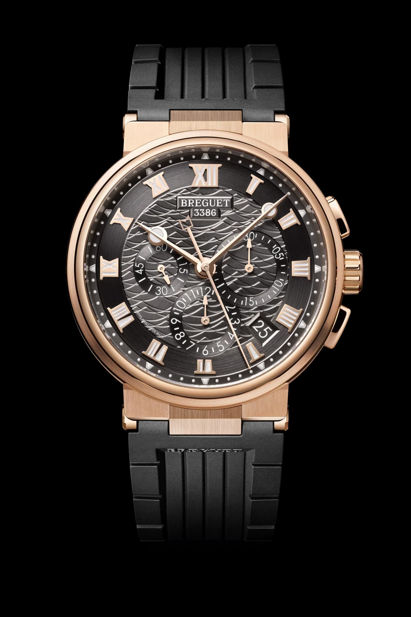 Breguet Marine Chronographe 5527 – Pembe Altın, Arduvaz Kadran, Kauçuk Kayış 1