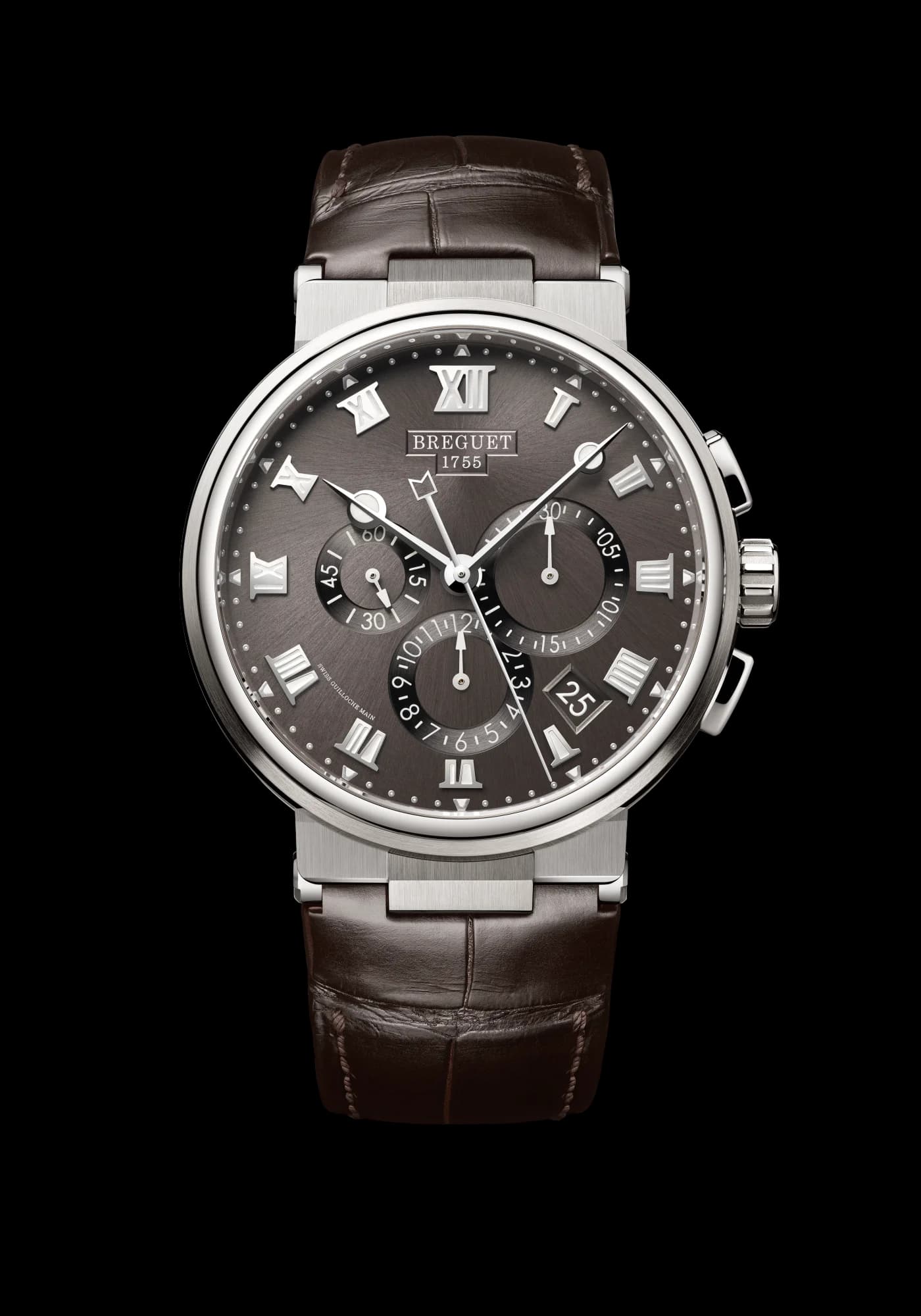 Breguet Marine Chronographe 5527 – Titanyum, Arduvaz Kadran, Timsah Derisi Kayış 1