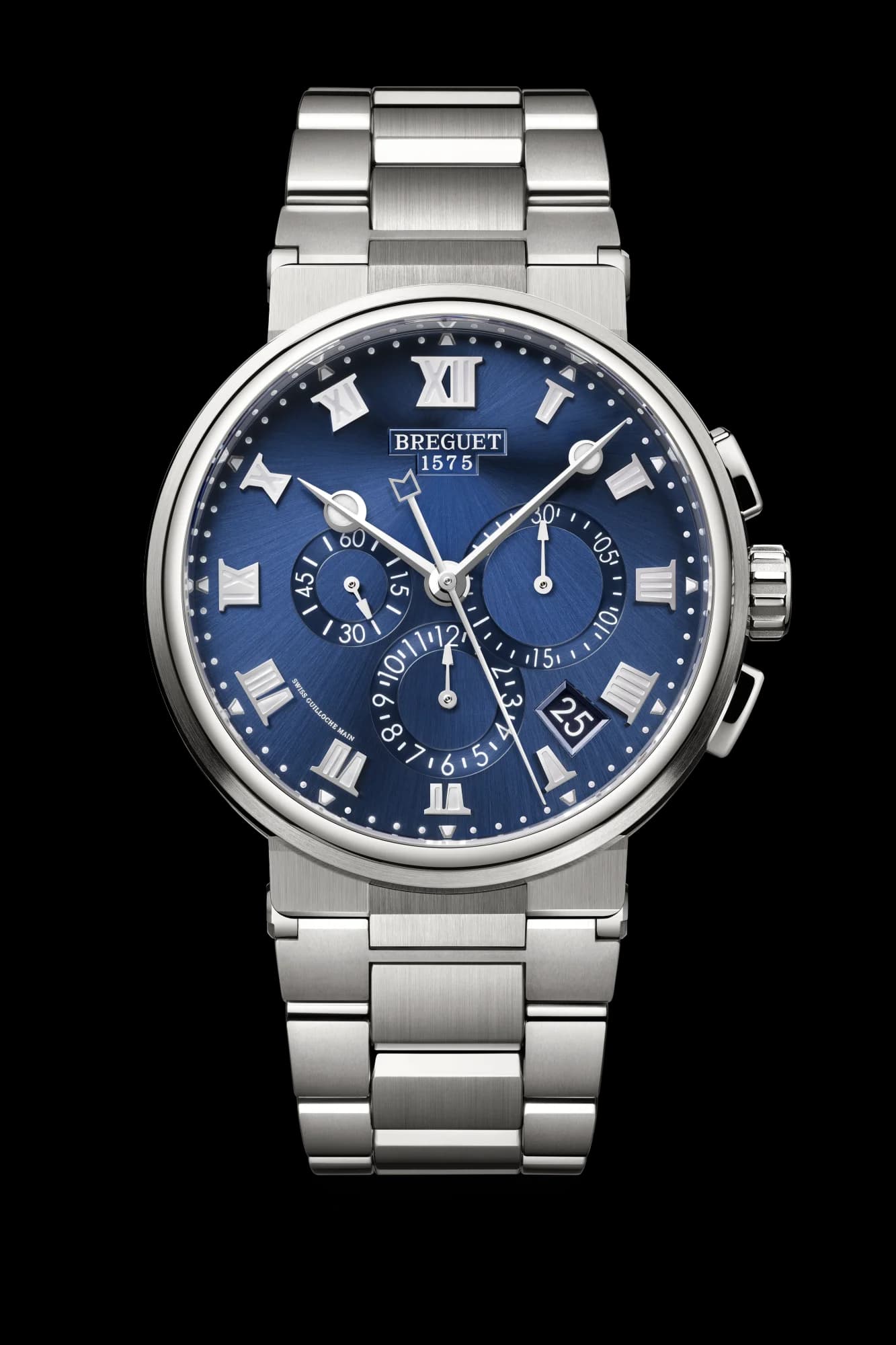 Breguet Marine Chronographe 5527 – Titanyum, Mavi Kadran, Bilezik 1