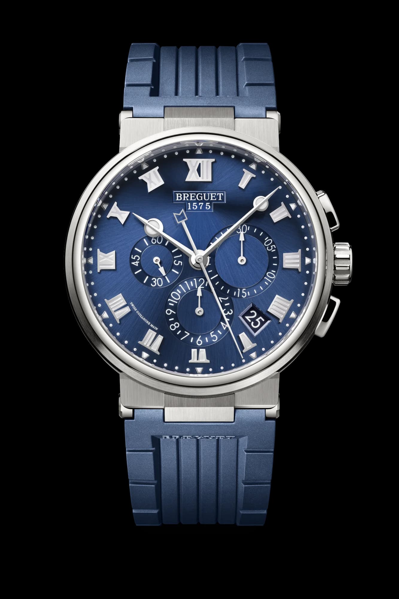 Breguet Marine Chronographe 5527 – Titanyum, Mavi Kadran, Kauçuk Kayış 1