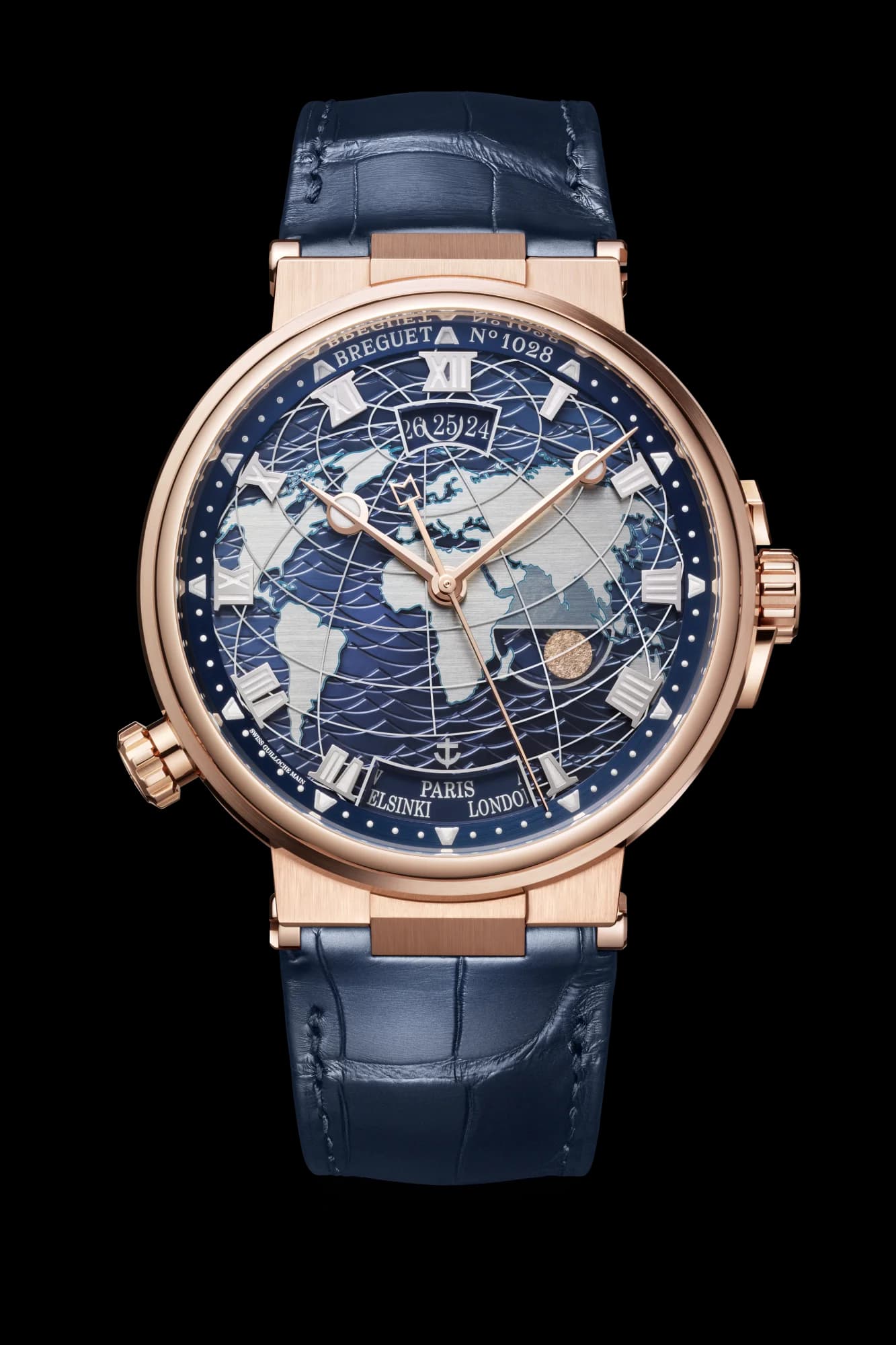 Breguet Marine Hora Mundi 5557 – Pembe Altın, Timsah Derisi Kayış 1