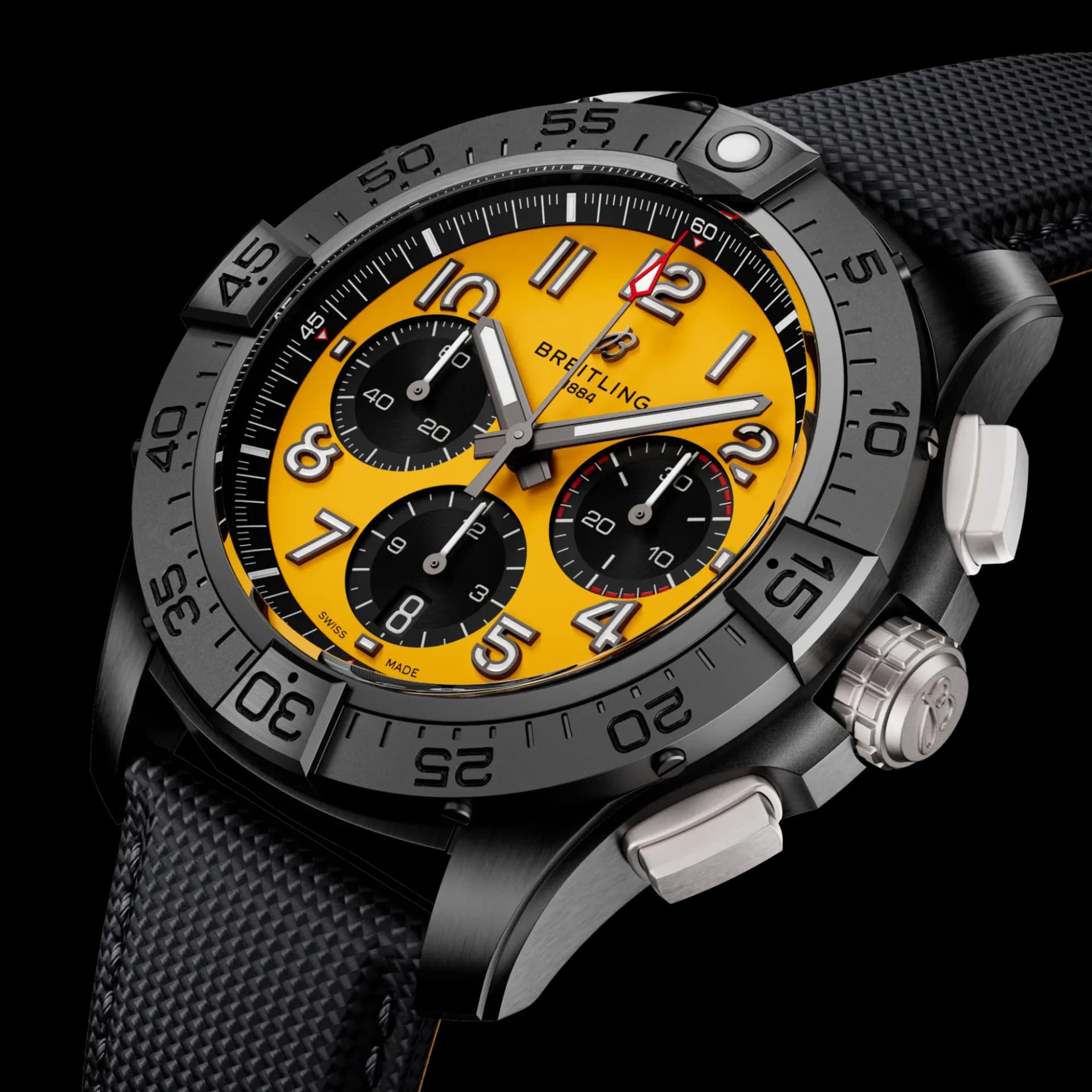 Breitling Avenger B01 Chronograph 44 Night Mission – Sarı Kadran, Antrasit Dana Derisi Kayış 2