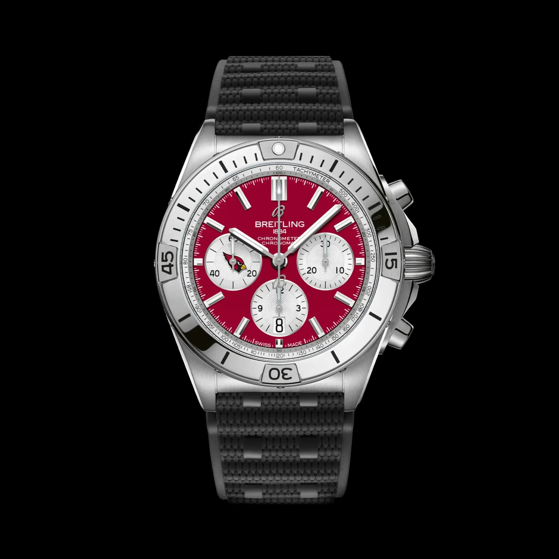 Breitling Chronomat B01 42 NFL Arizona Cardinals Edition – Siyah Kauçuk Kayış 1