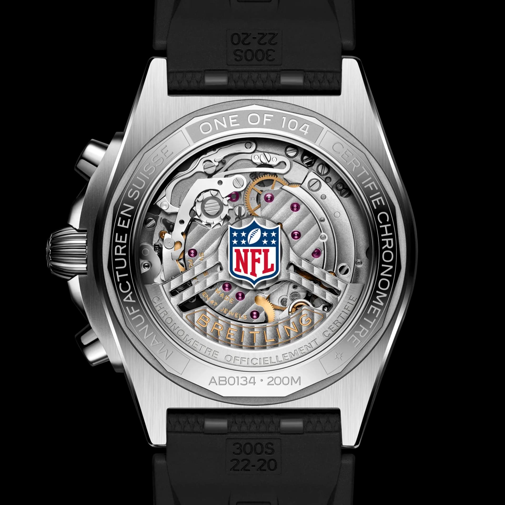 Breitling Chronomat B01 42 NFL Arizona Cardinals Edition – Siyah Kauçuk Kayış 3