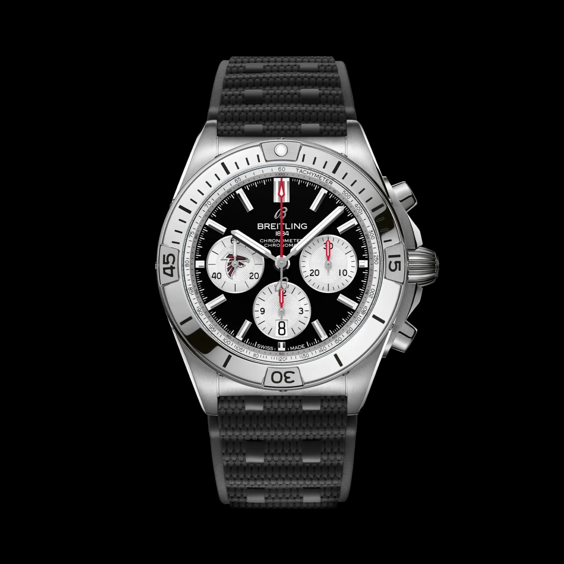 Breitling Chronomat B01 42 NFL Atlanta Falcons Edition – Siyah Kauçuk Kayış 1