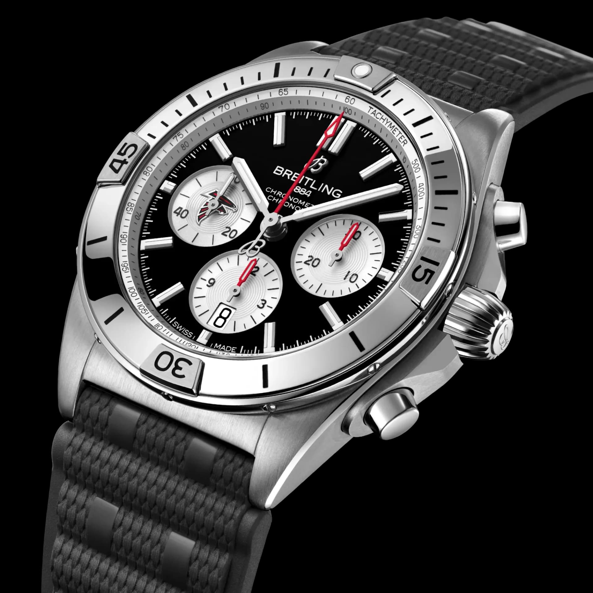 Breitling Chronomat B01 42 NFL Atlanta Falcons Edition – Siyah Kauçuk Kayış 2