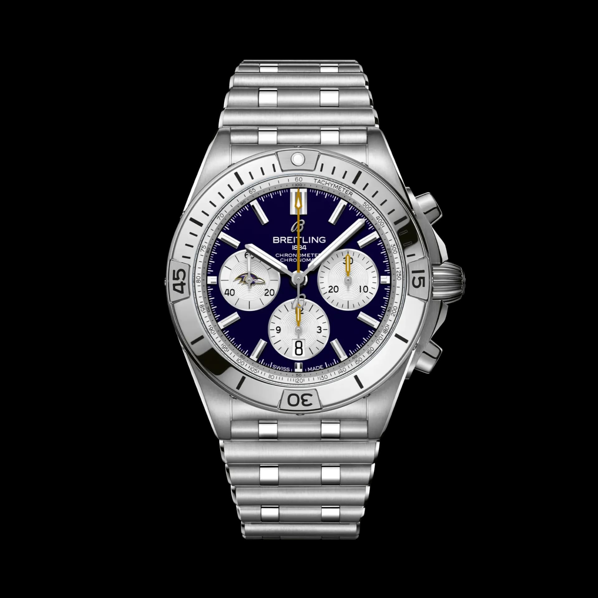 Breitling Chronomat B01 42 NFL Baltimore Ravens Edition – Çelik Bilezik (AB01342B1K2A1) 1