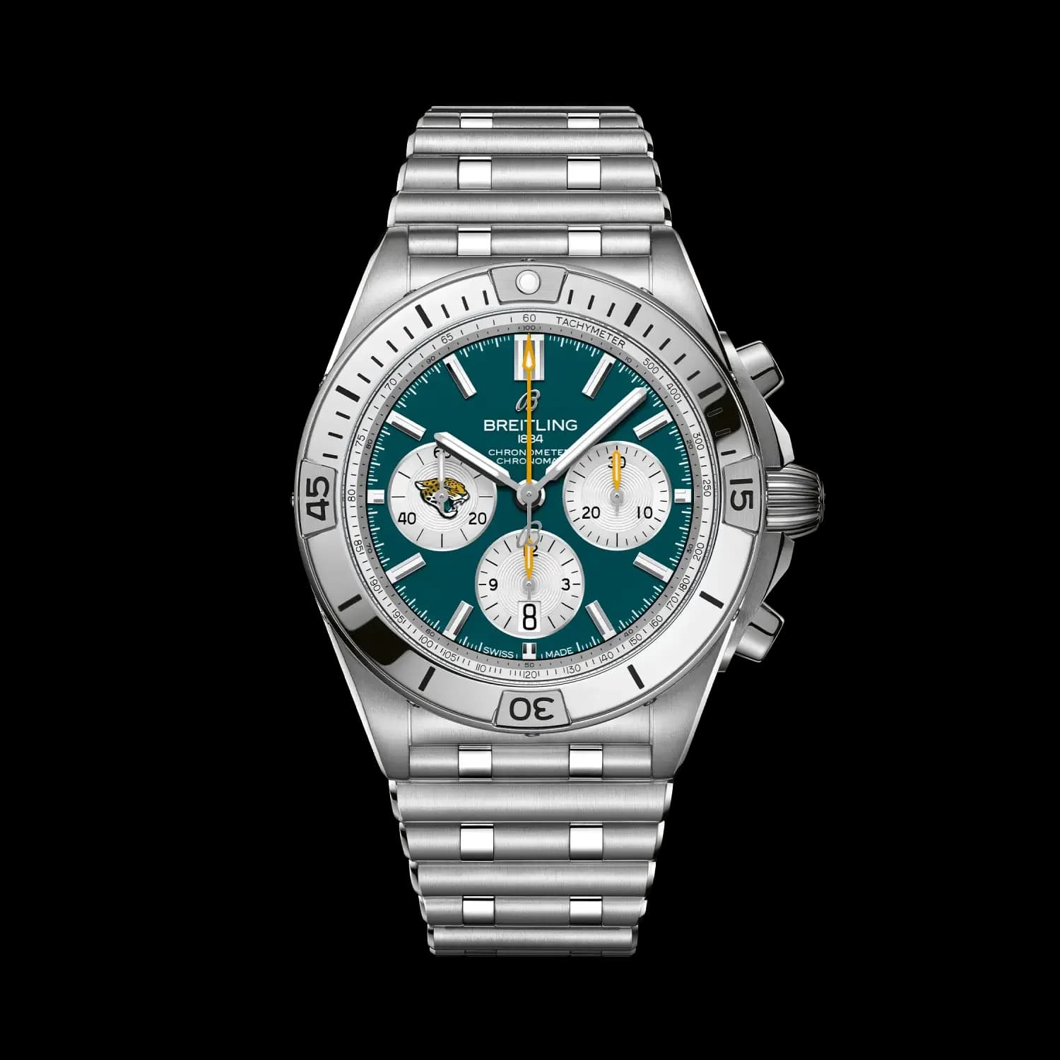 Breitling Chronomat B01 42 NFL Jacksonville Jaguars Edition – Çelik Bilezik (AB01342B1L3A1) 1