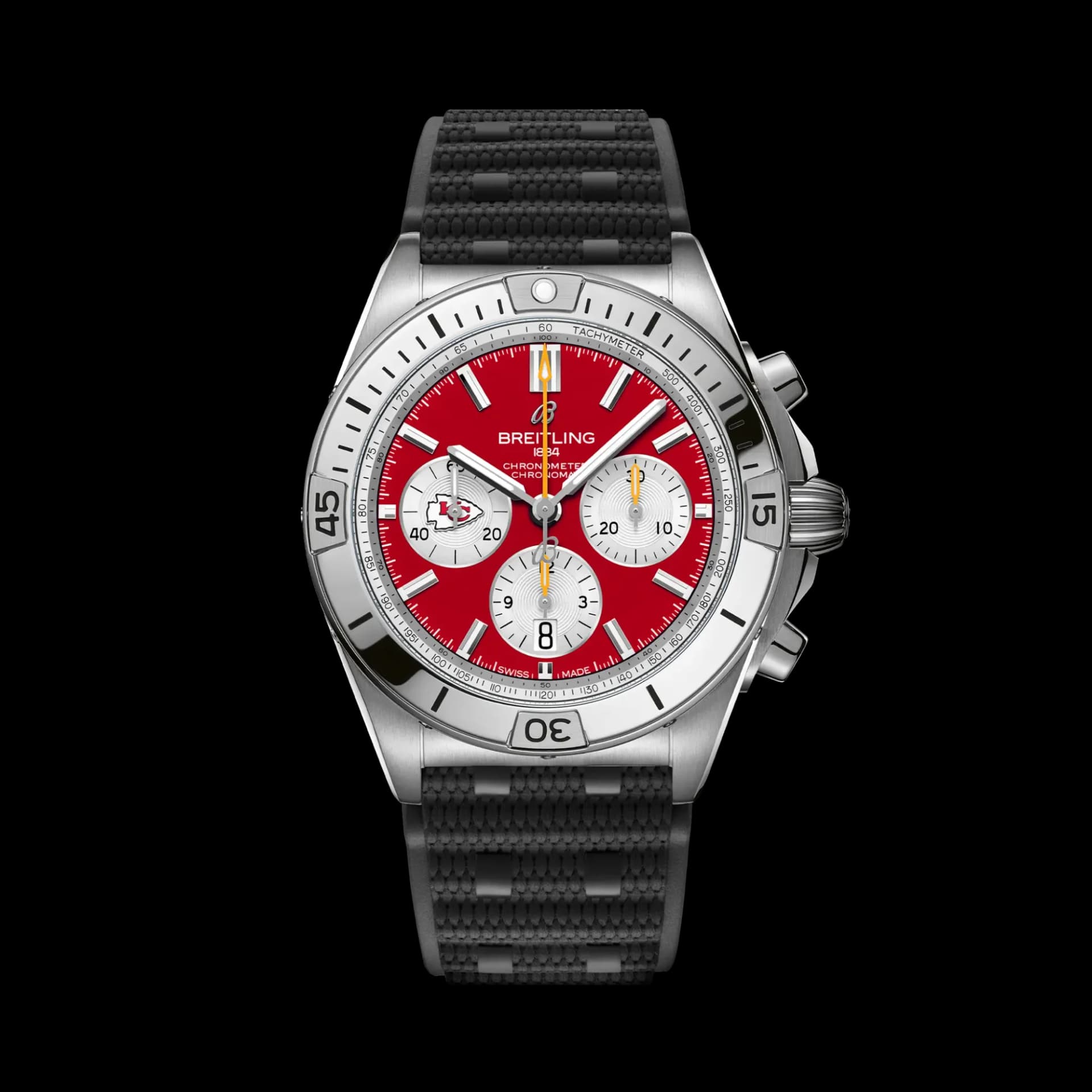 Breitling Chronomat B01 42 NFL Kansas City Chiefs Edition – Siyah Kauçuk Kayış 1
