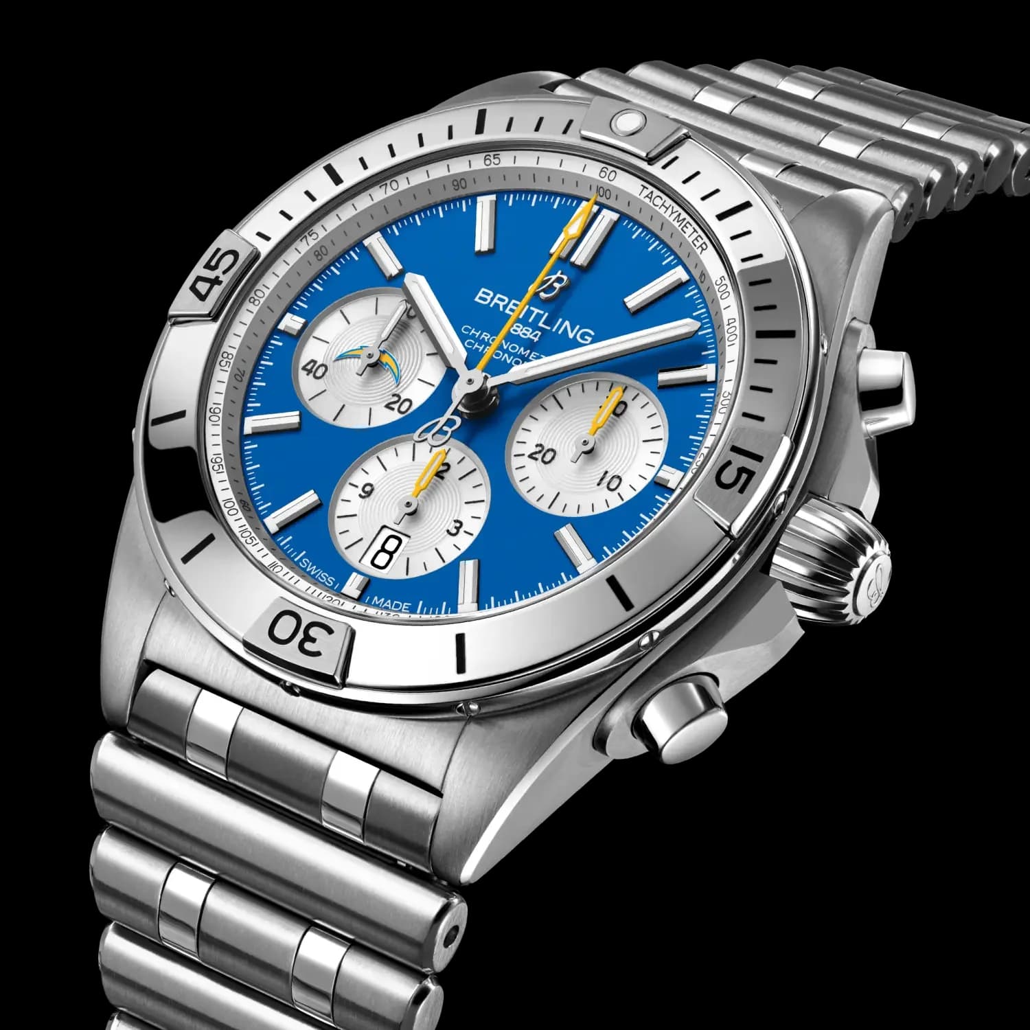 Breitling Chronomat B01 42 NFL Los Angeles Chargers Edition – Çelik Bilezik (AB01345B1C8A1) 2