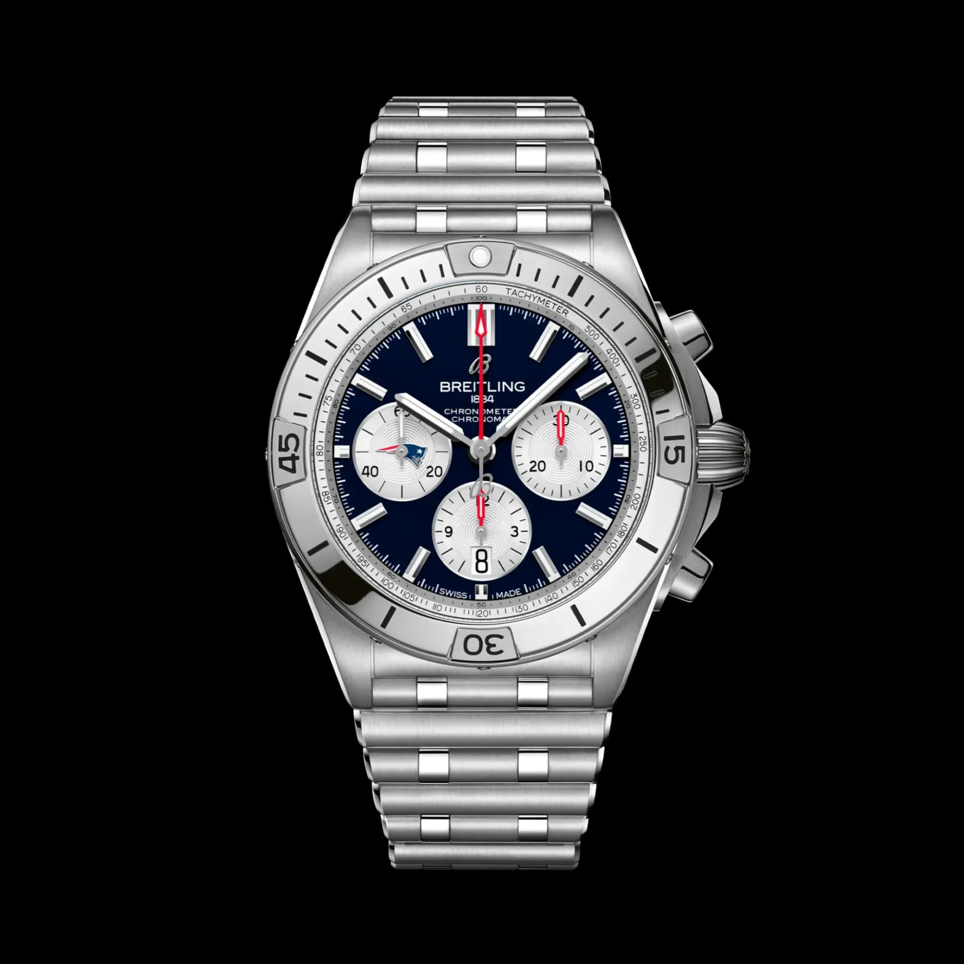 Breitling Chronomat B01 42 NFL New England Patriots Edition – Çelik Bilezik (AB01342B1C7A1) 1