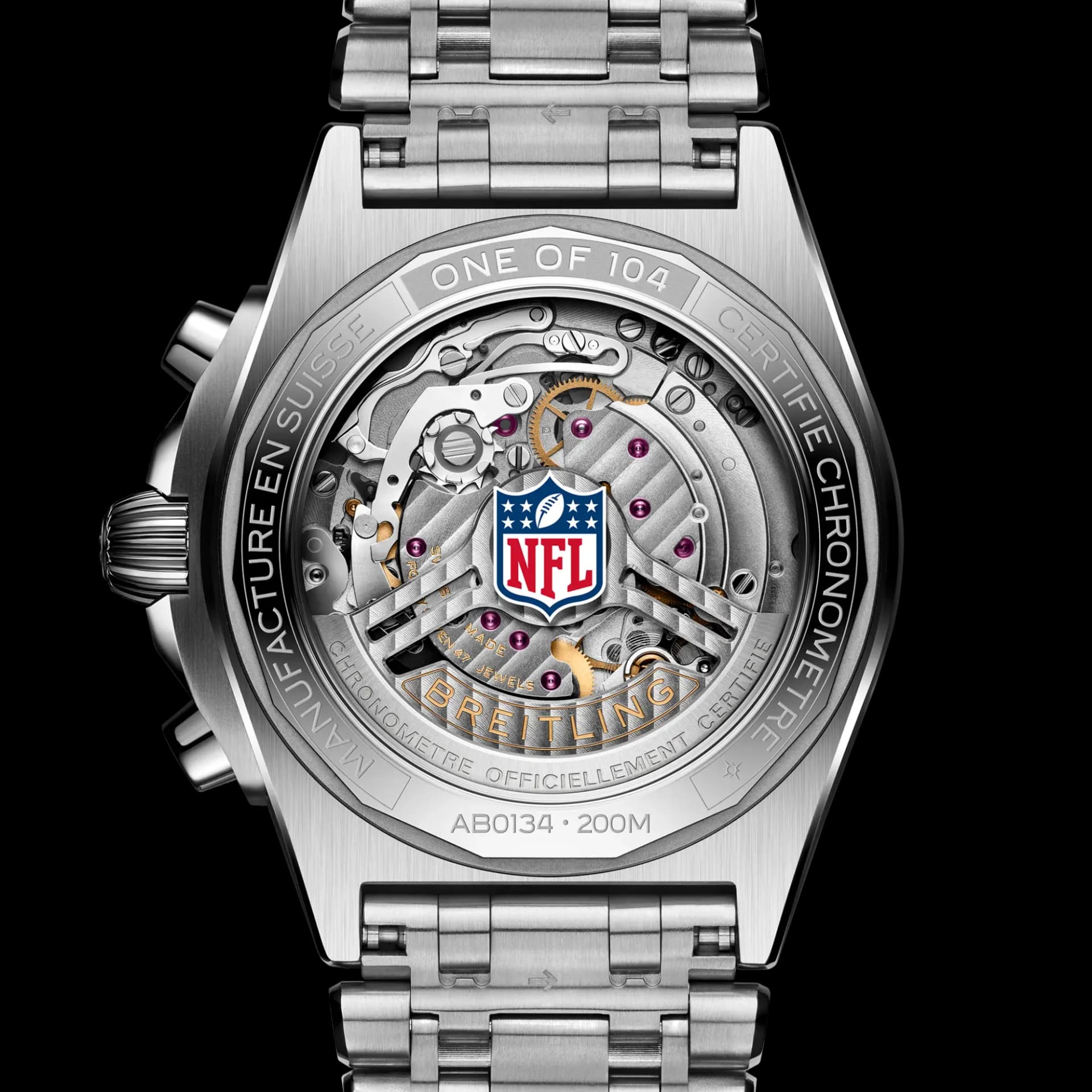 Breitling Chronomat B01 42 NFL New York Giants Edition – Çelik Bilezik (AB01342B1CAA1) 3