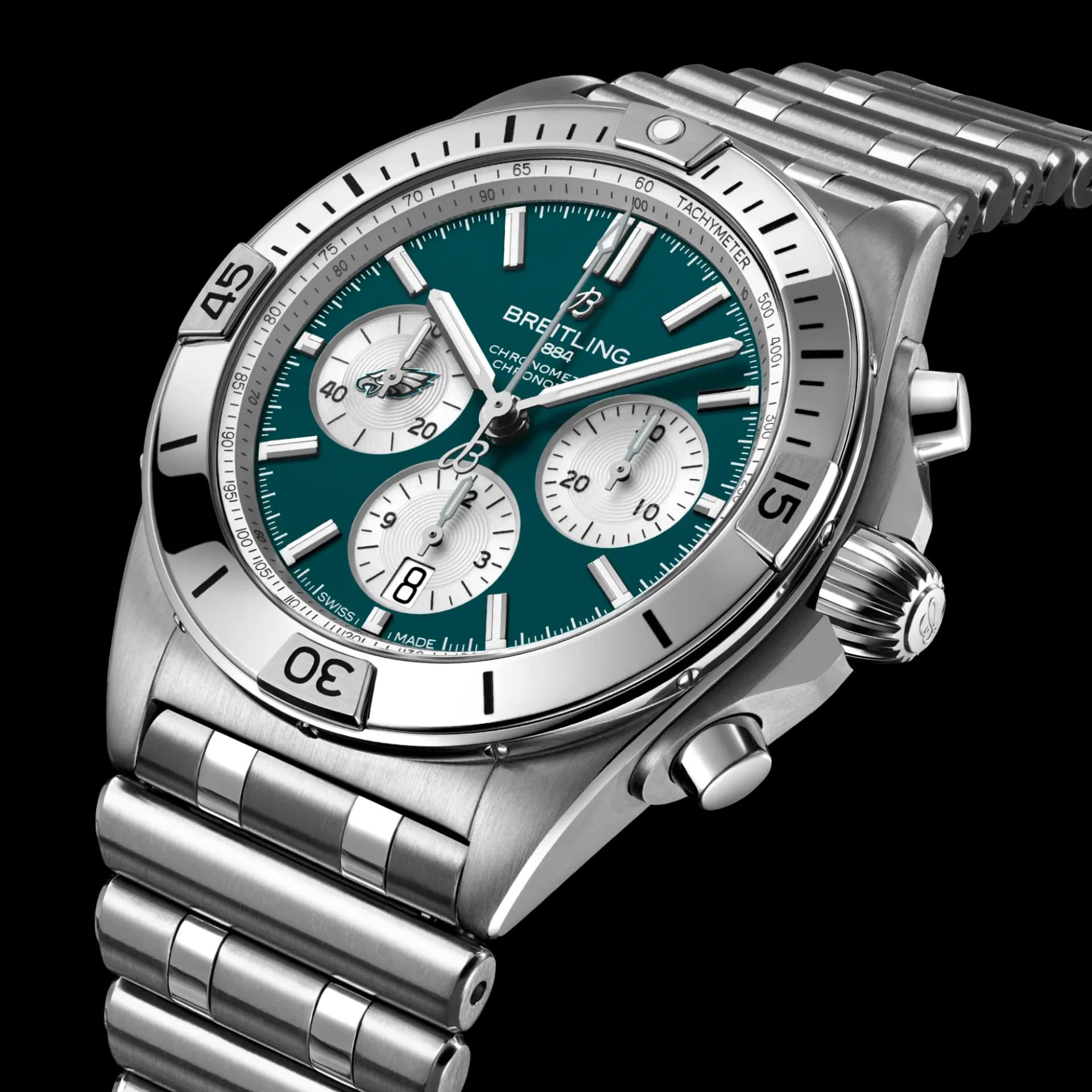 Breitling Chronomat B01 42 NFL Philadelphia Eagles Edition – Çelik Bilezik (AB01342B1L4A1) 2