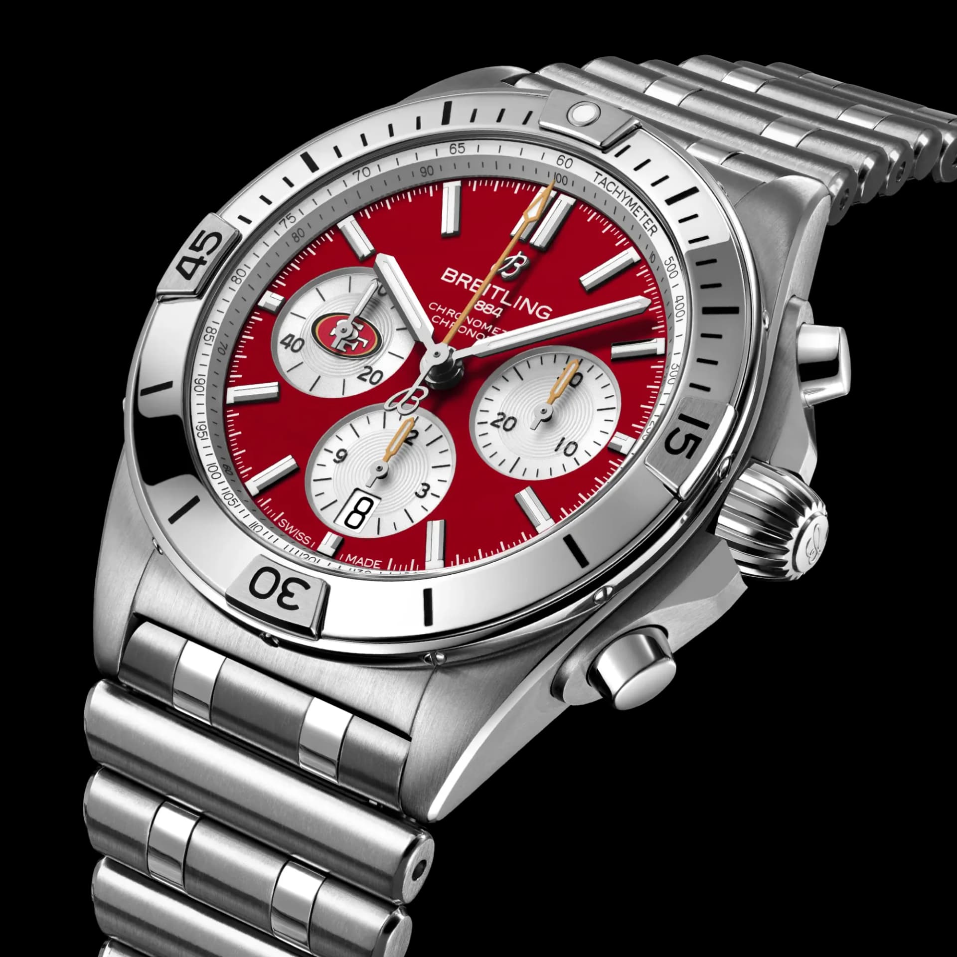Breitling Chronomat B01 42 NFL San Francisco 49ers Edition – Çelik Bilezik (AB01342B1K1A1) 2