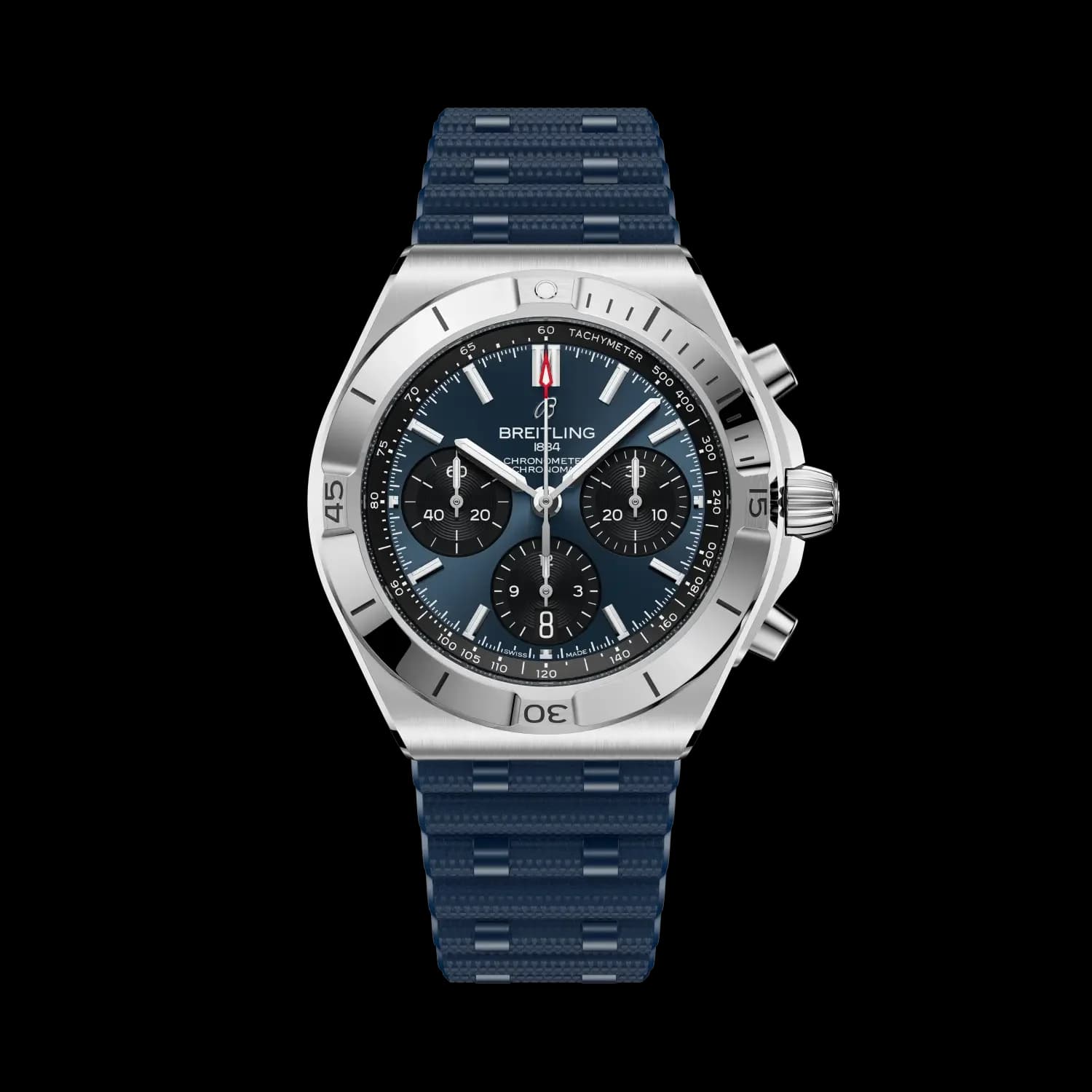 Breitling Chronomat B01 Chronograph 42 – Çelik, Mavi Kadran, Mavi Kauçuk Kayış 1