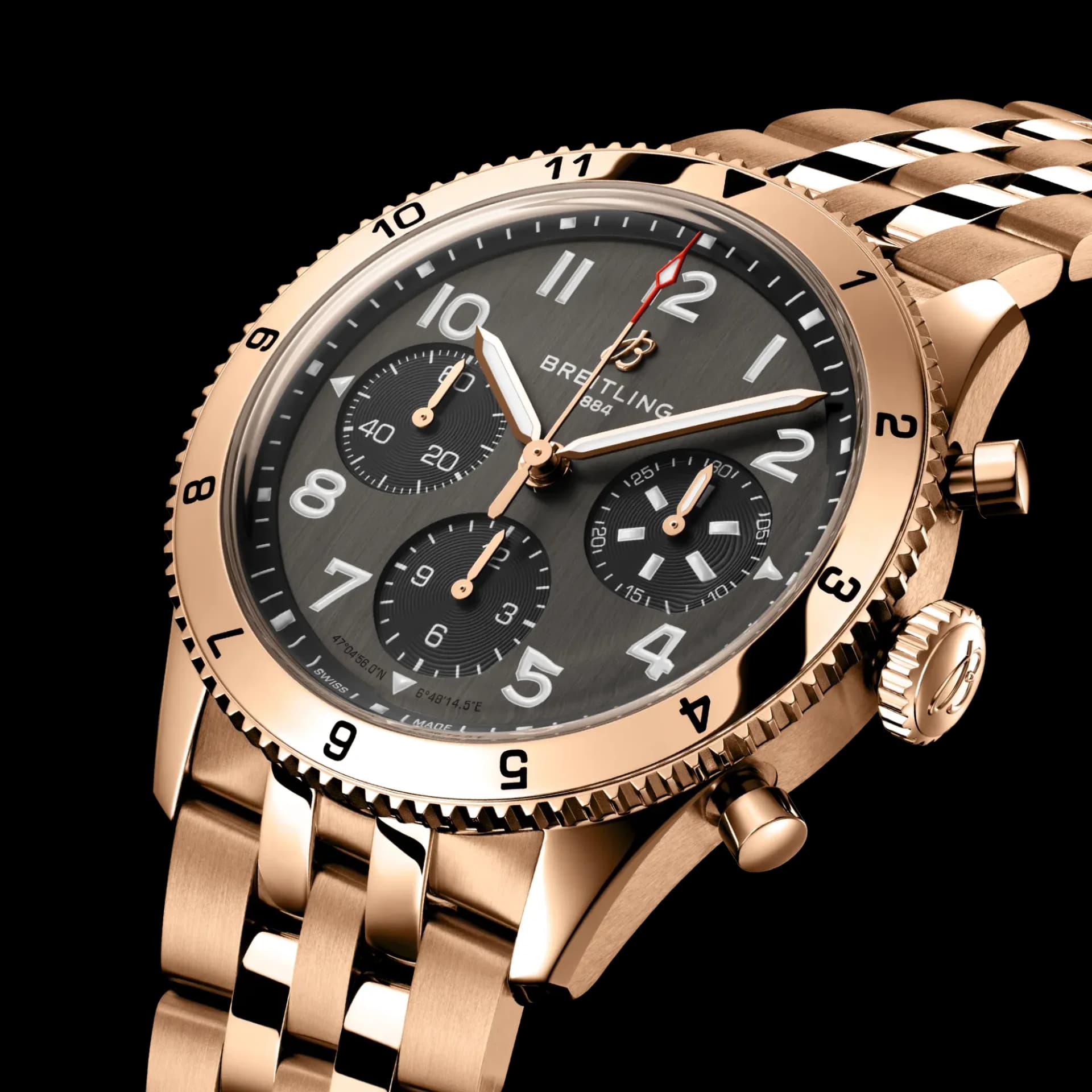 Breitling Classic AVI Chronograph 42 P-51 Mustang – Kırmızı Altın, Kırmızı Altın Bilezik 2