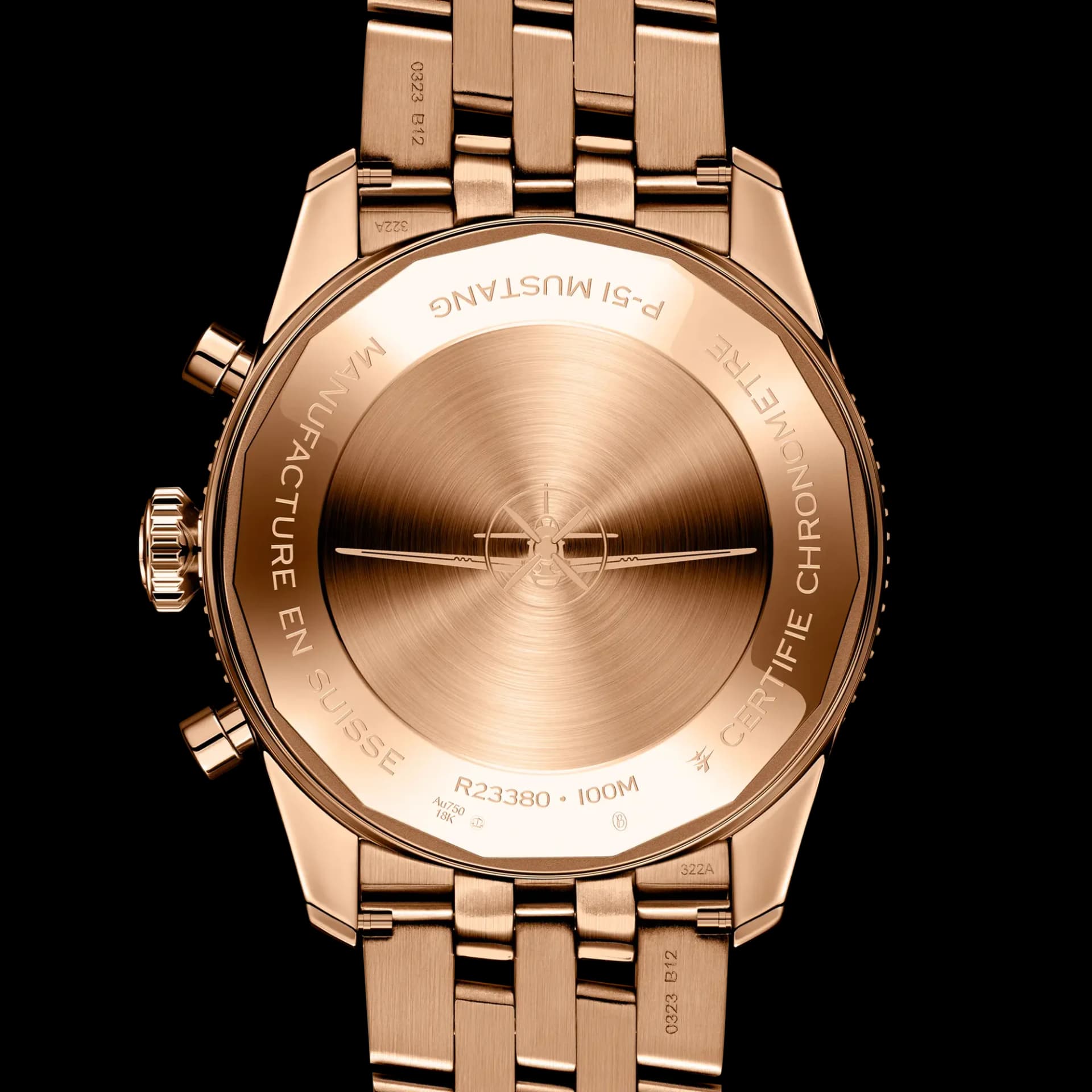 Breitling Classic AVI Chronograph 42 P-51 Mustang – Kırmızı Altın, Kırmızı Altın Bilezik 3