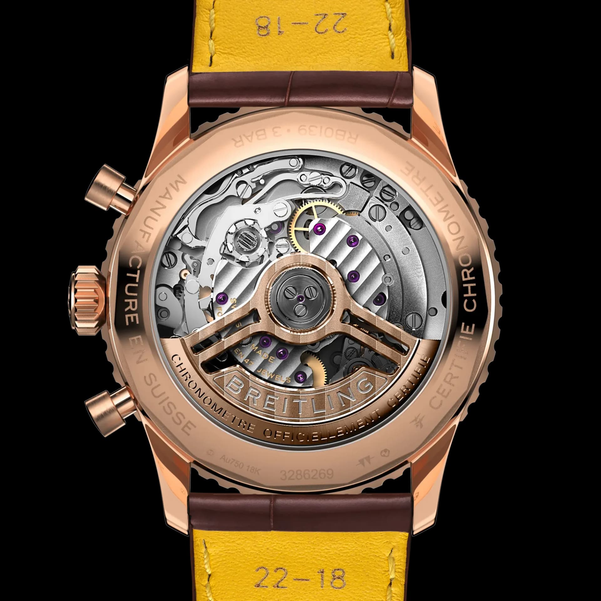Breitling Navitimer B01 Chronograph 41 – Kırmızı Altın, Krem Kadran, Kahverengi Timsah Derisi Kayış 3