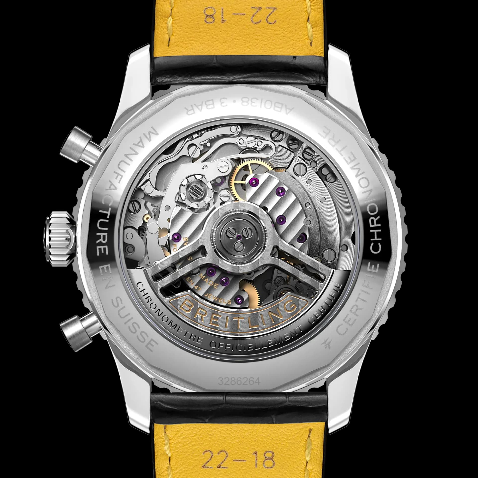 Breitling Navitimer B01 Chronograph 43 – Çelik, Buz Mavisi Kadran, Siyah Timsah Derisi Kayış 3