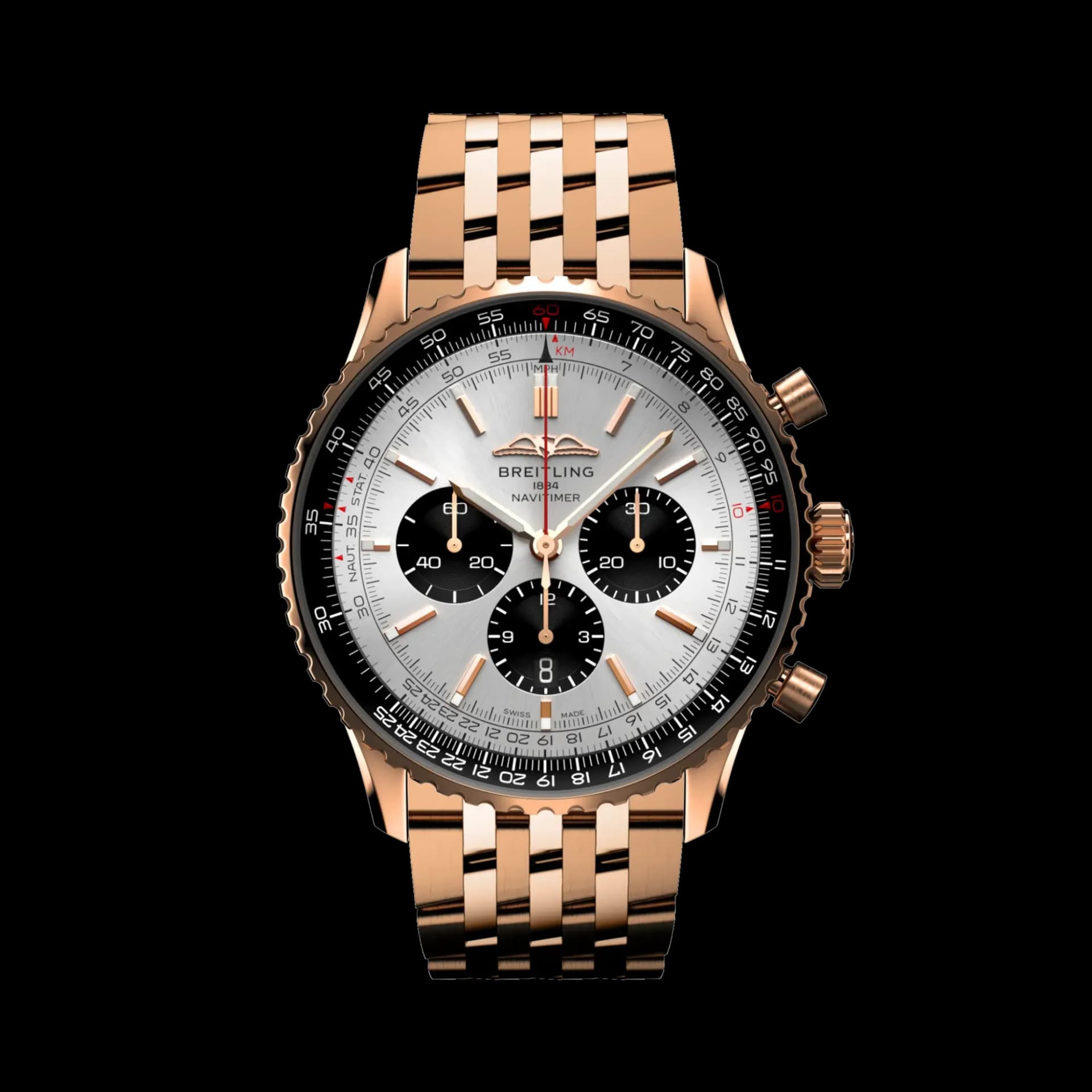 Breitling Navitimer B01 Chronograph 46 – Kırmızı Altın, Krem Kadran, Kırmızı Altın Bilezik 1