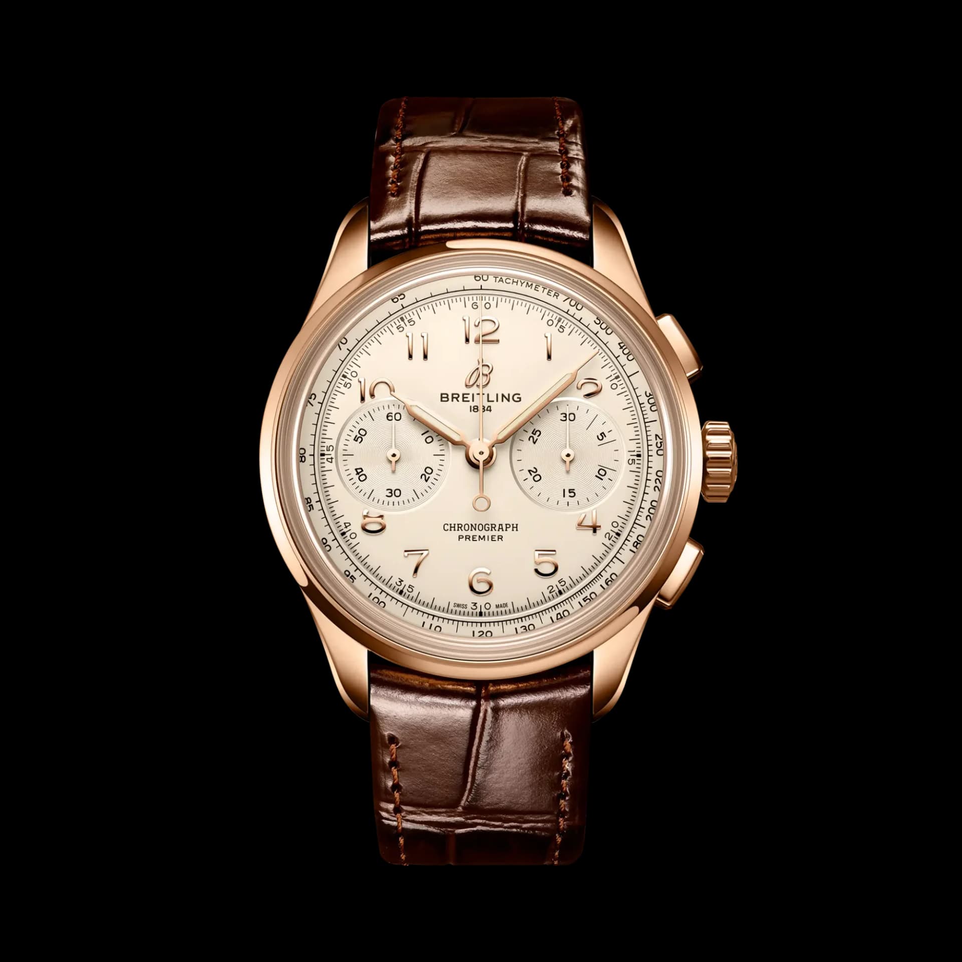 Breitling Premier B09 Chronograph 40 – Kırmızı Altın, Krem Kadran 1