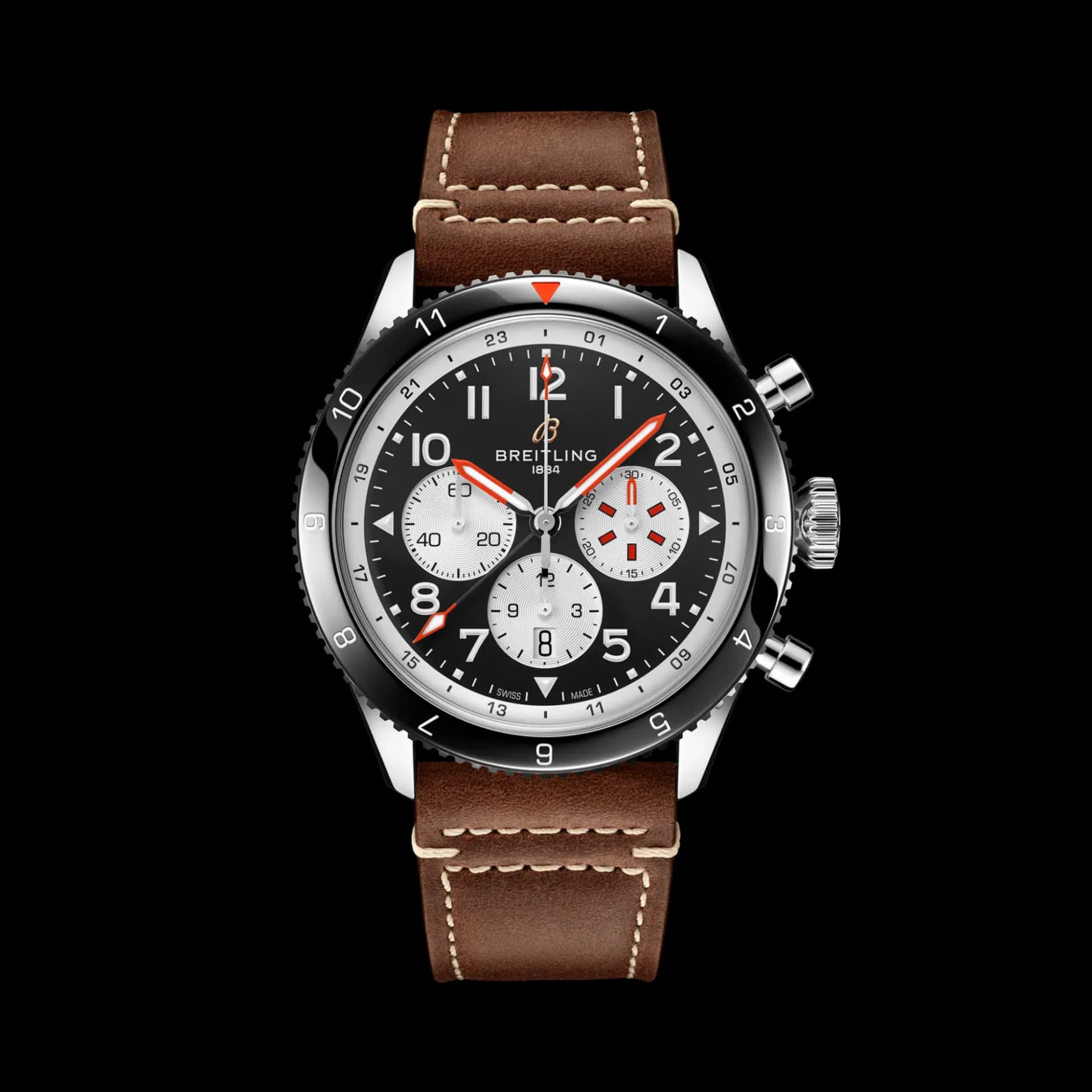 Breitling Super AVI B04 Chronograph GMT 46 Mosquito – Kahverengi Dana Derisi Kayış 1