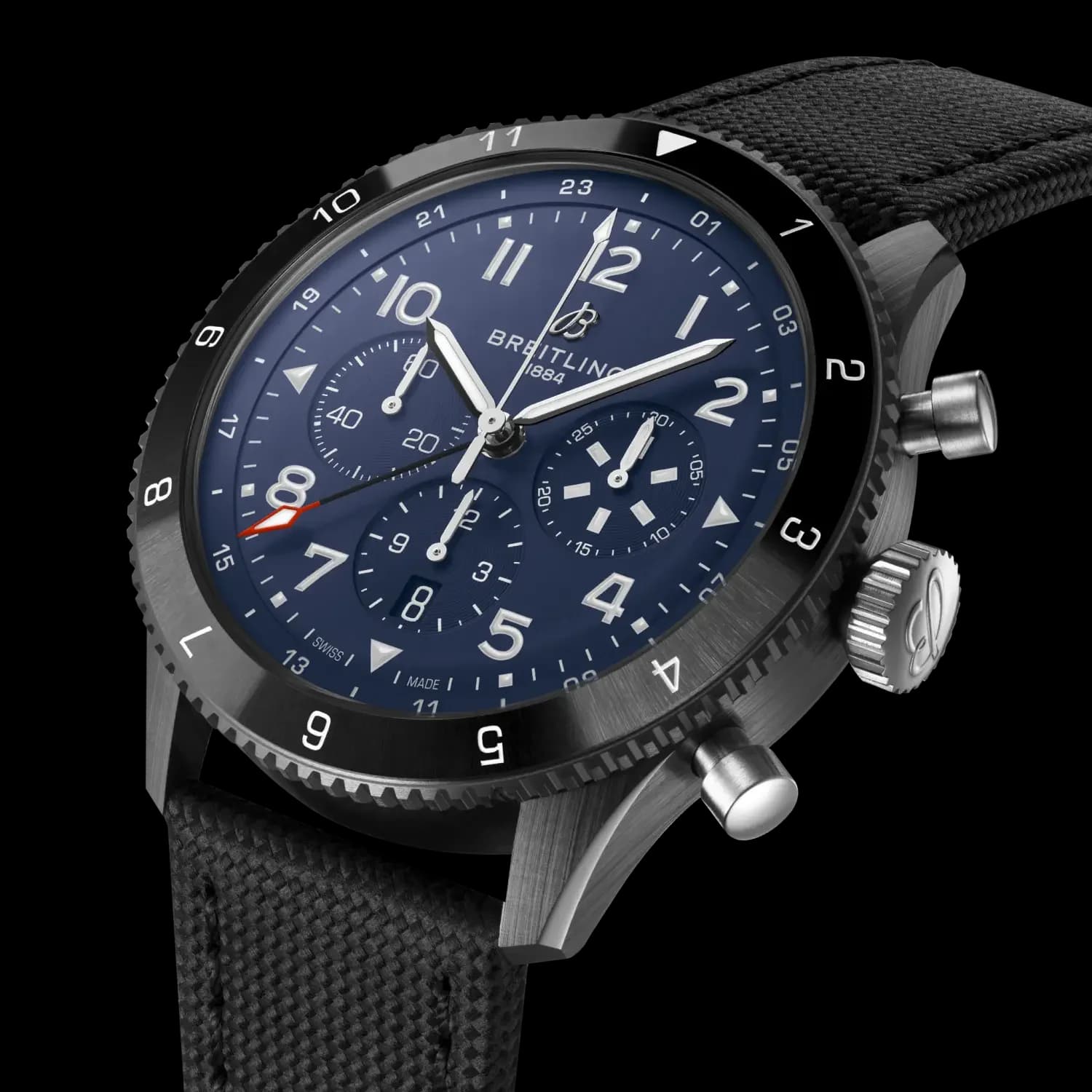 Breitling Super AVI B04 Chronograph GMT 46 Tribute to Vought F4U Corsair – Seramik, Siyah Dana Derisi Kayış 2