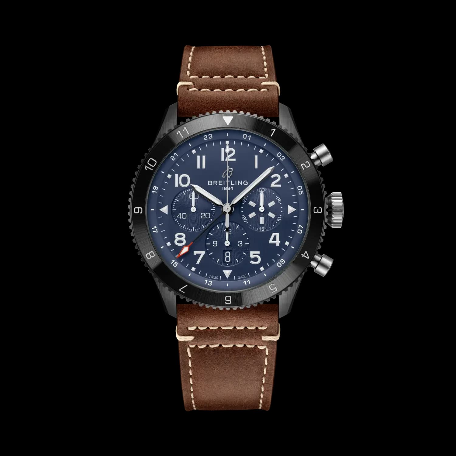 Breitling Super AVI B04 Chronograph GMT 46 Tribute to Vought F4U Corsair – Seramik, Kahverengi Dana Derisi Kayış 1
