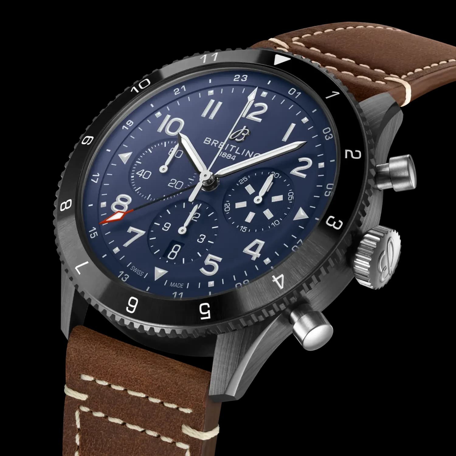 Breitling Super AVI B04 Chronograph GMT 46 Tribute to Vought F4U Corsair – Seramik, Kahverengi Dana Derisi Kayış 2