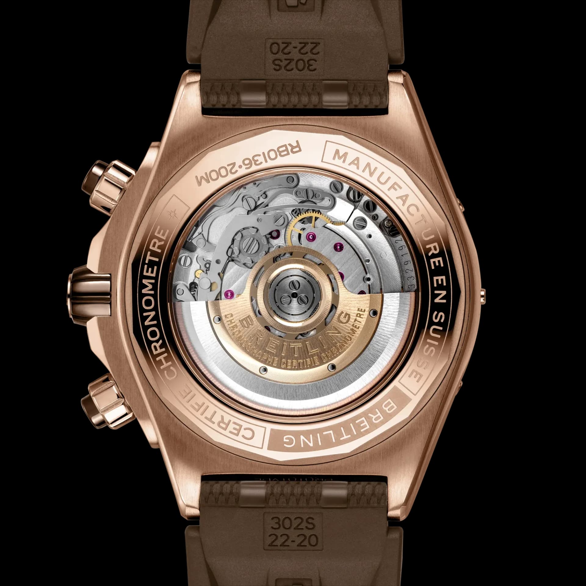Breitling Super Chronomat B01 44 – Kırmızı Altın, Kahverengi Kadran, Kahverengi Kauçuk Kayış 3