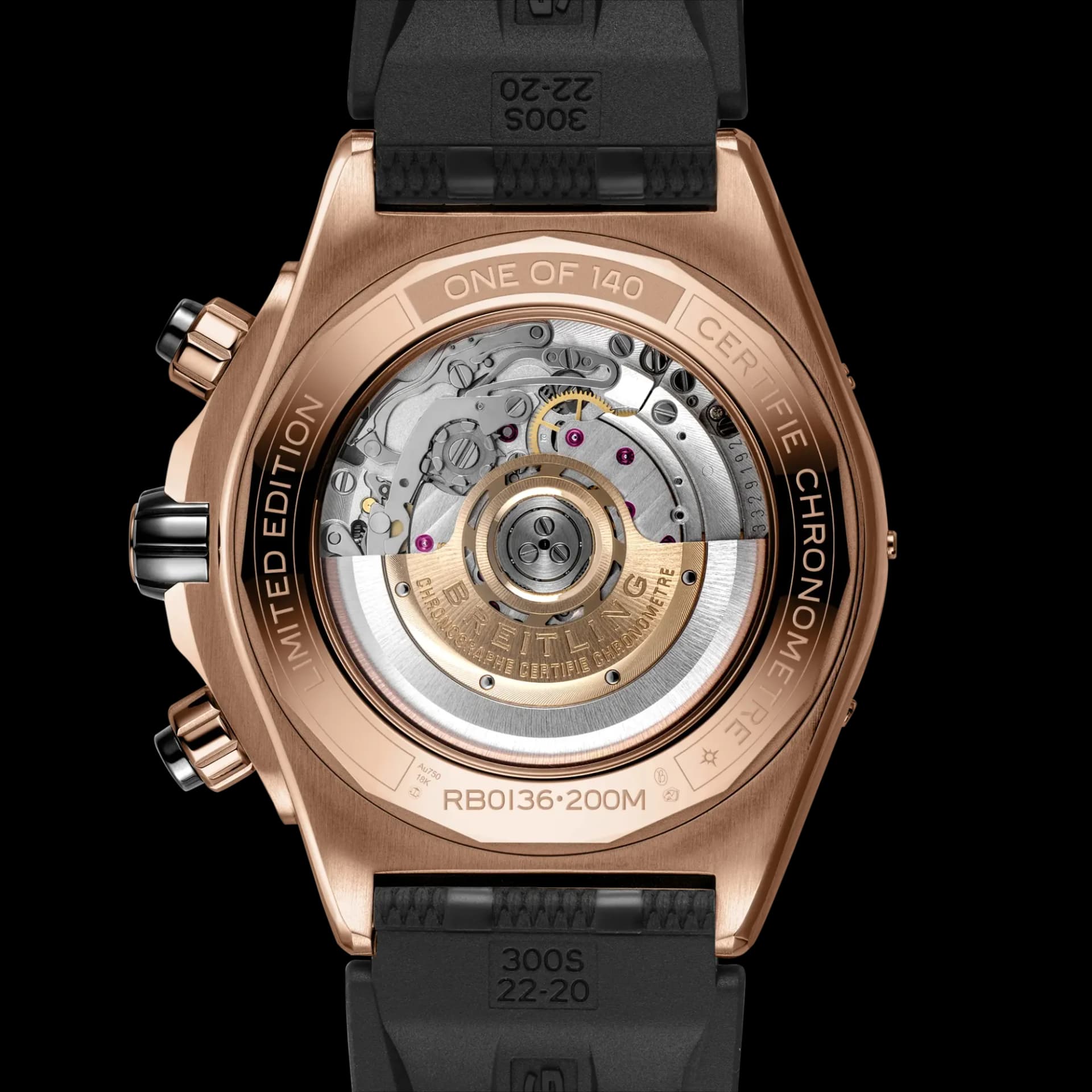 Breitling Super Chronomat B01 44 – Kırmızı Altın, Mavi Kadran, Siyah Kauçuk Kayış 3