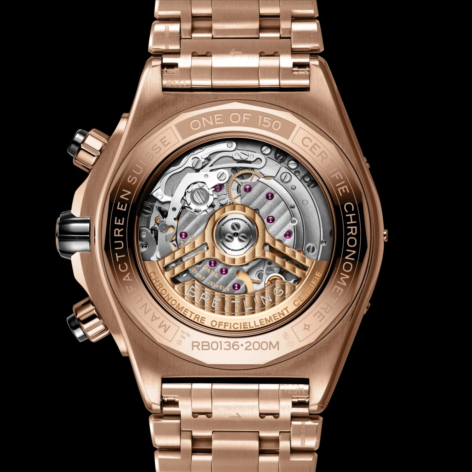 Breitling Super Chronomat B01 44 – Kırmızı Altın, Siyah Sedef Kadran, Kırmızı Altın Bilezik 3