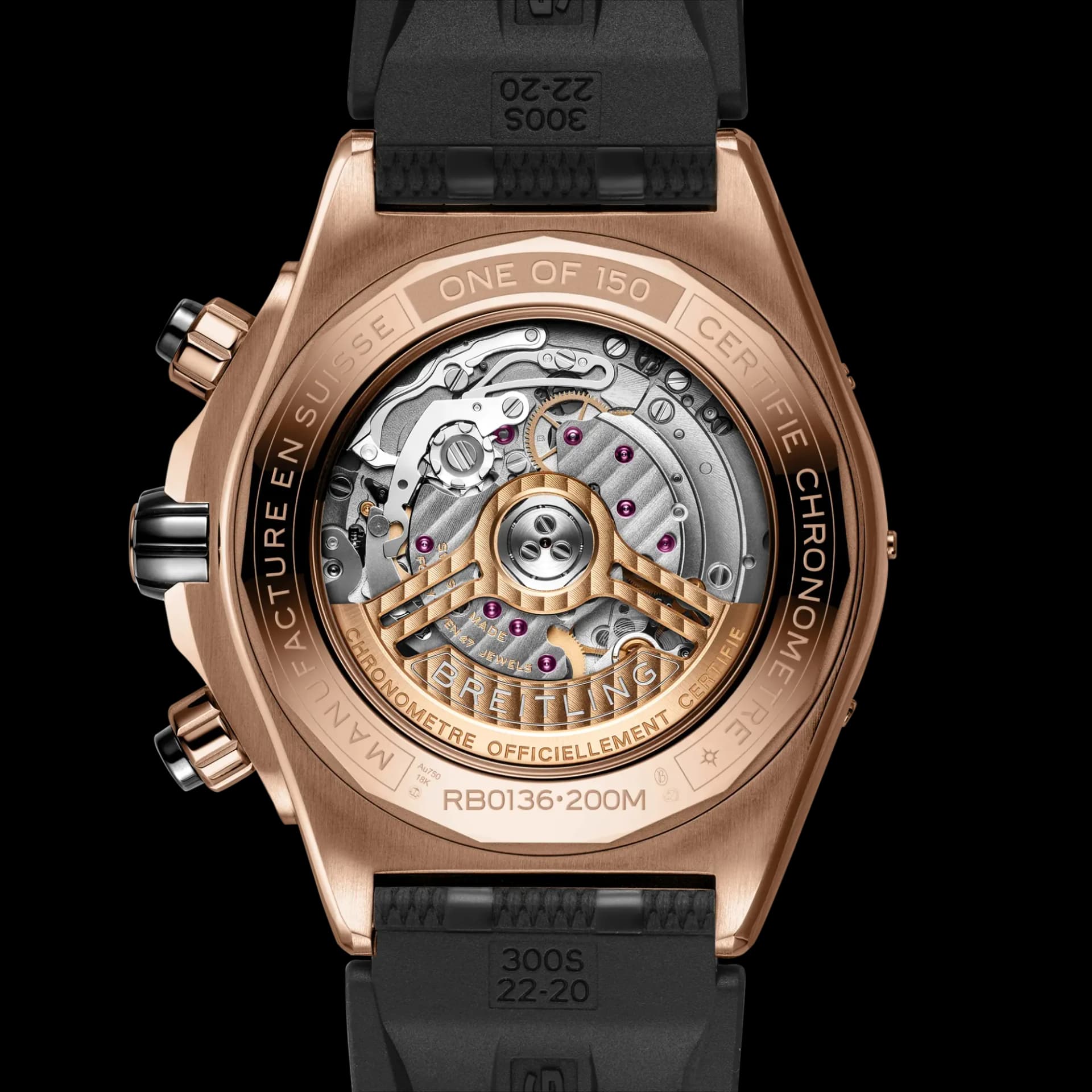 Breitling Super Chronomat B01 44 – Kırmızı Altın, Siyah Sedef Kadran, Siyah Kauçuk Kayış 3