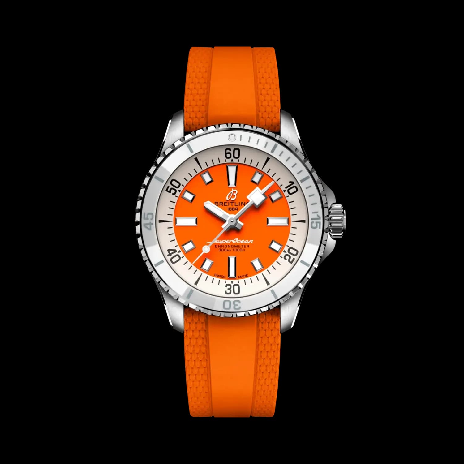 Breitling Superocean Automatic 36 – Çelik, Turuncu Kadran, Mandalina Rengi Kauçuk Kayış 1