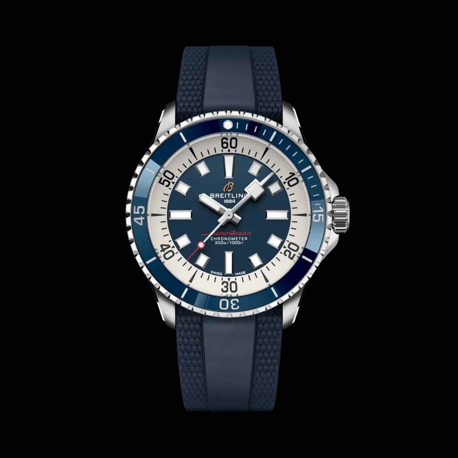 Breitling Superocean Automatic 42 – Çelik, Mavi Kadran, Mavi Kauçuk Kayış 1
