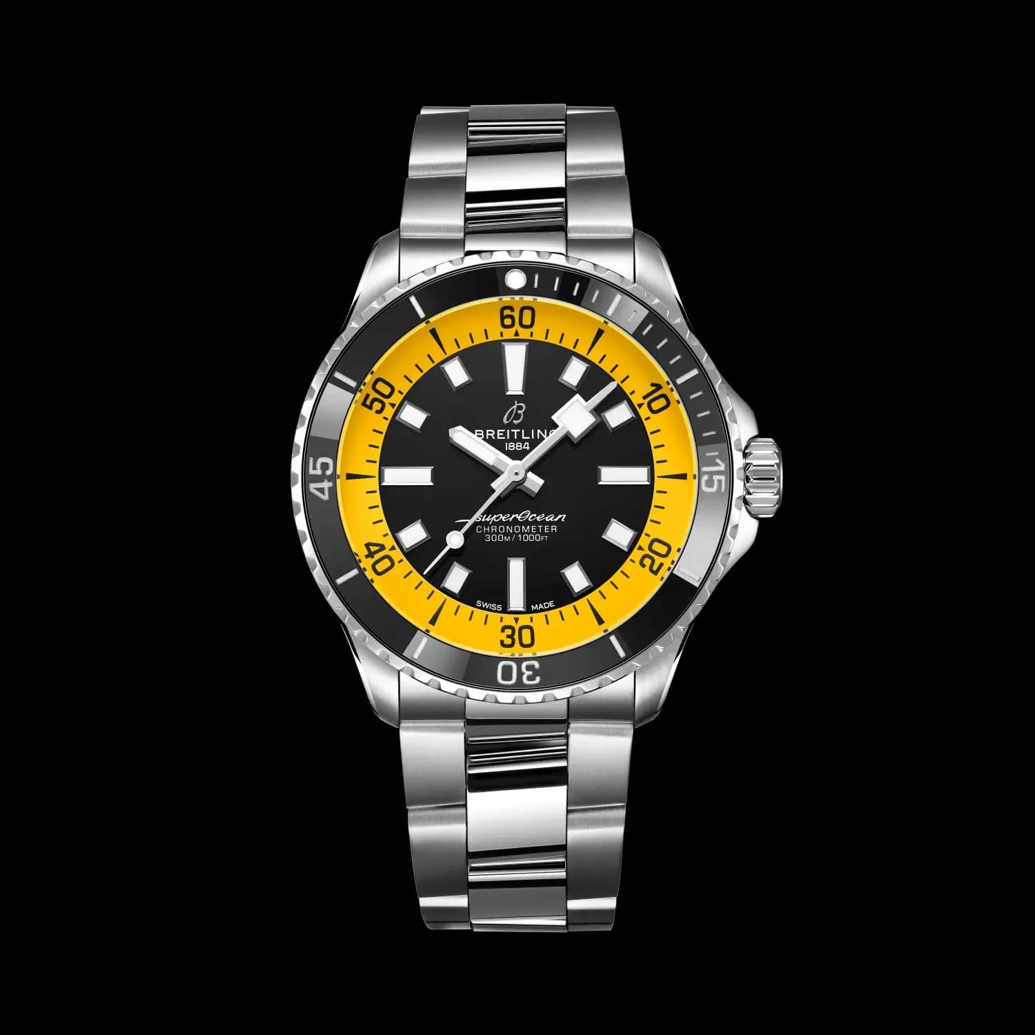 Breitling Superocean Automatic 42 – Çelik, Siyah Kadran, Çelik Bilezik (A173751C1B1A1) 1