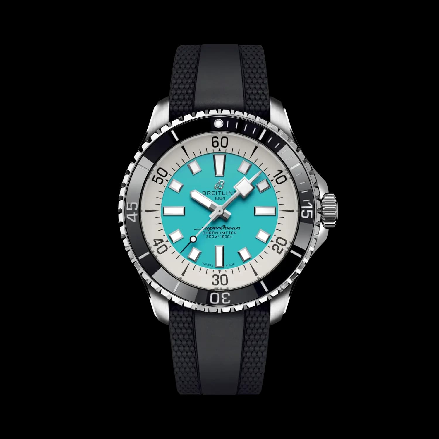 Breitling Superocean Automatic 44 – Çelik, Turkuaz Kadran, Siyah Kauçuk Kayış 1