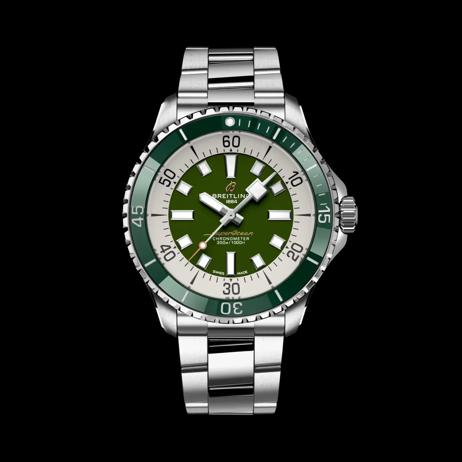 Breitling Superocean Automatic 44 – Çelik, Yeşil Kadran, Çelik Bilezik 1