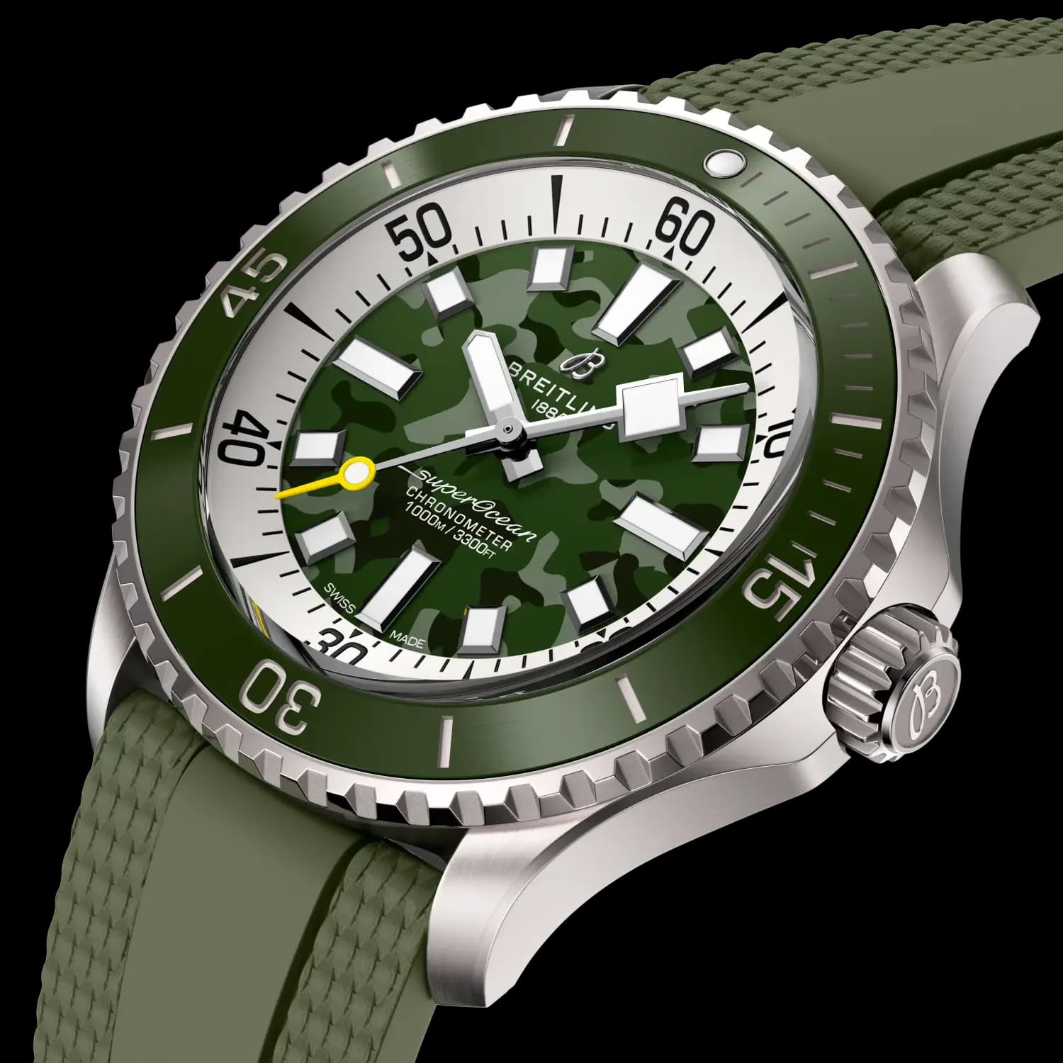 Breitling Superocean Automatic 46 Super Diver – Yeşil Kadran, Haki Yeşili Kauçuk Kayış 2