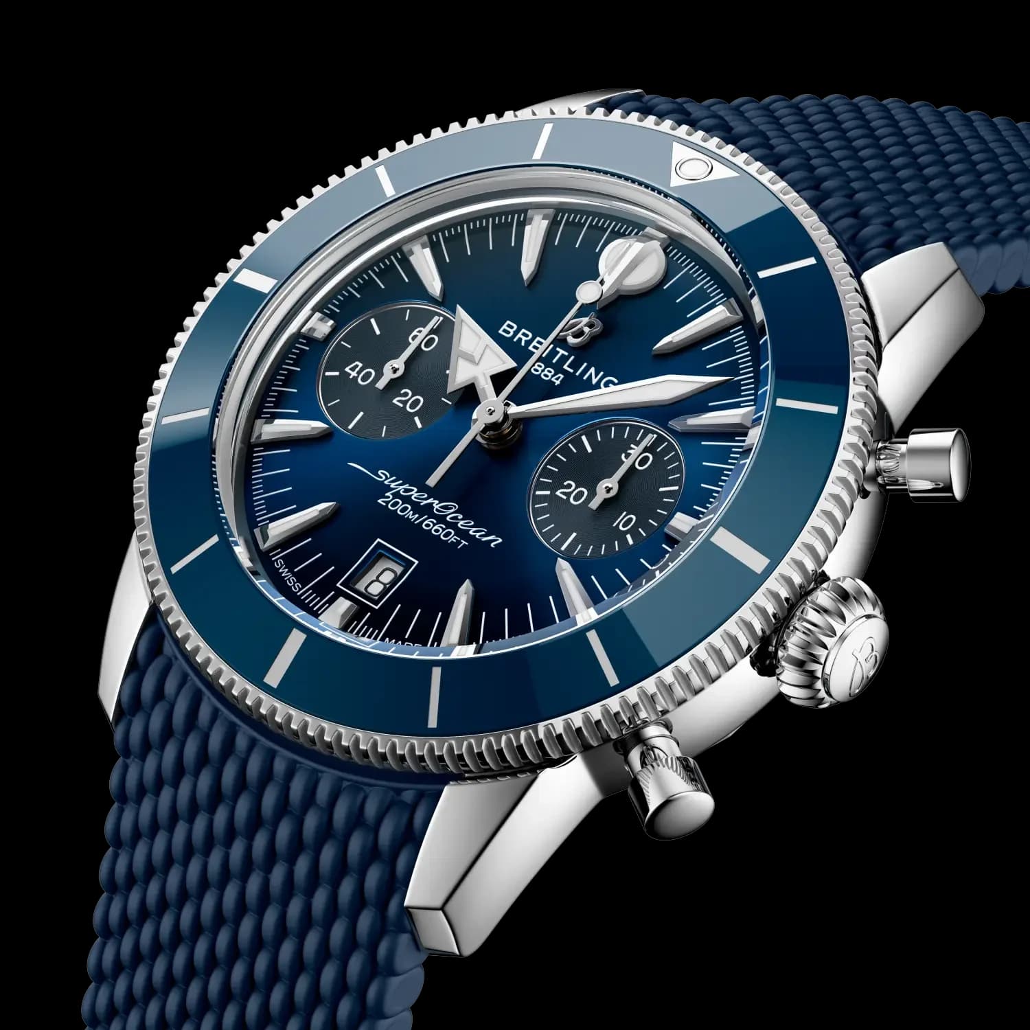 Breitling Superocean Heritage B01 Chronograph 42 – Çelik, Mavi Kadran, Mavi Kauçuk Kayış 2