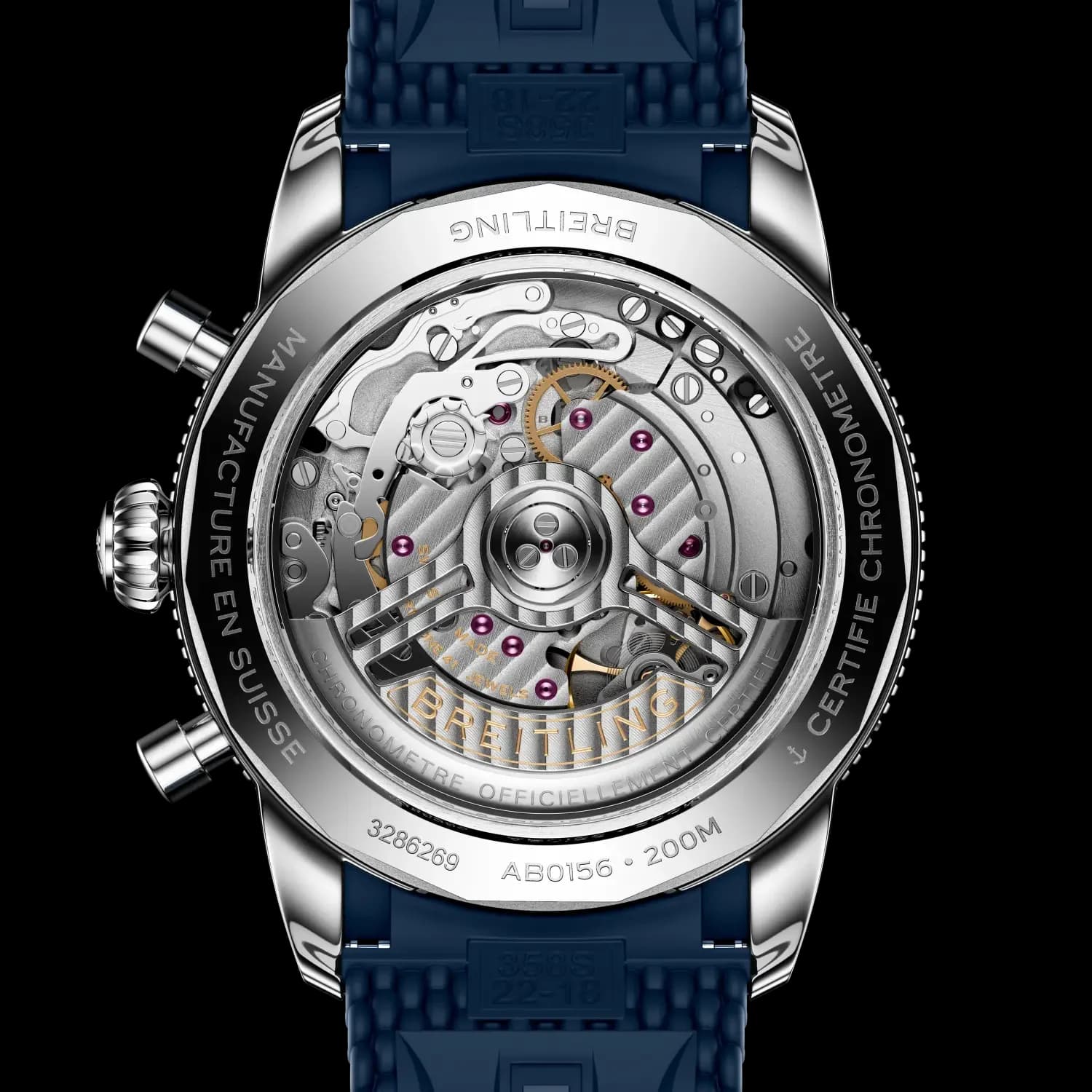 Breitling Superocean Heritage B01 Chronograph 42 – Çelik, Mavi Kadran, Mavi Kauçuk Kayış 3